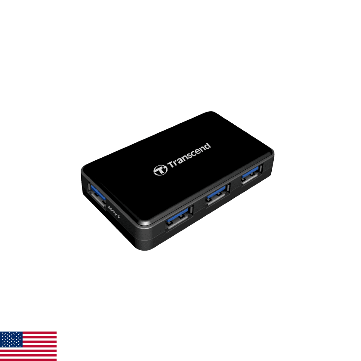 Transcend USB 3.0 4-Port Hub TS-HUB3K, Black - Image 1