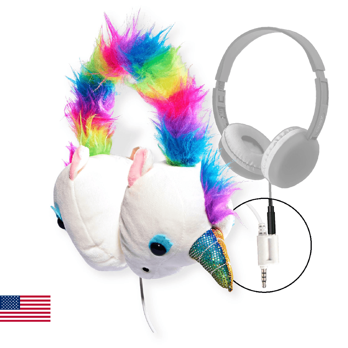 Coby Zooland Wired Plush Kids’ Headphones, Portable Over-Ear Headphones with 3.5 - Image 1