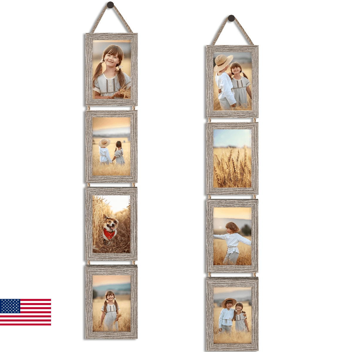 QUTREY 4x6 Hanging Picture Frames Collage Set of 2, 4 Openings 4 x 6 Photo Frame - Image 1