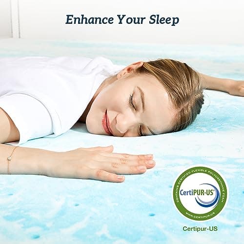 Sweetcrispy Memory Foam Mattress Topper Twin,3 Inch Thick Gel Infused Cooling To - Thumbnail 3