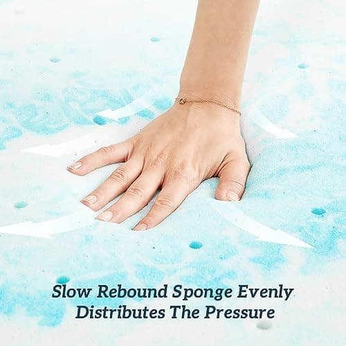 Sweetcrispy Memory Foam Mattress Topper Twin,3 Inch Thick Gel Infused Cooling To - Thumbnail 7