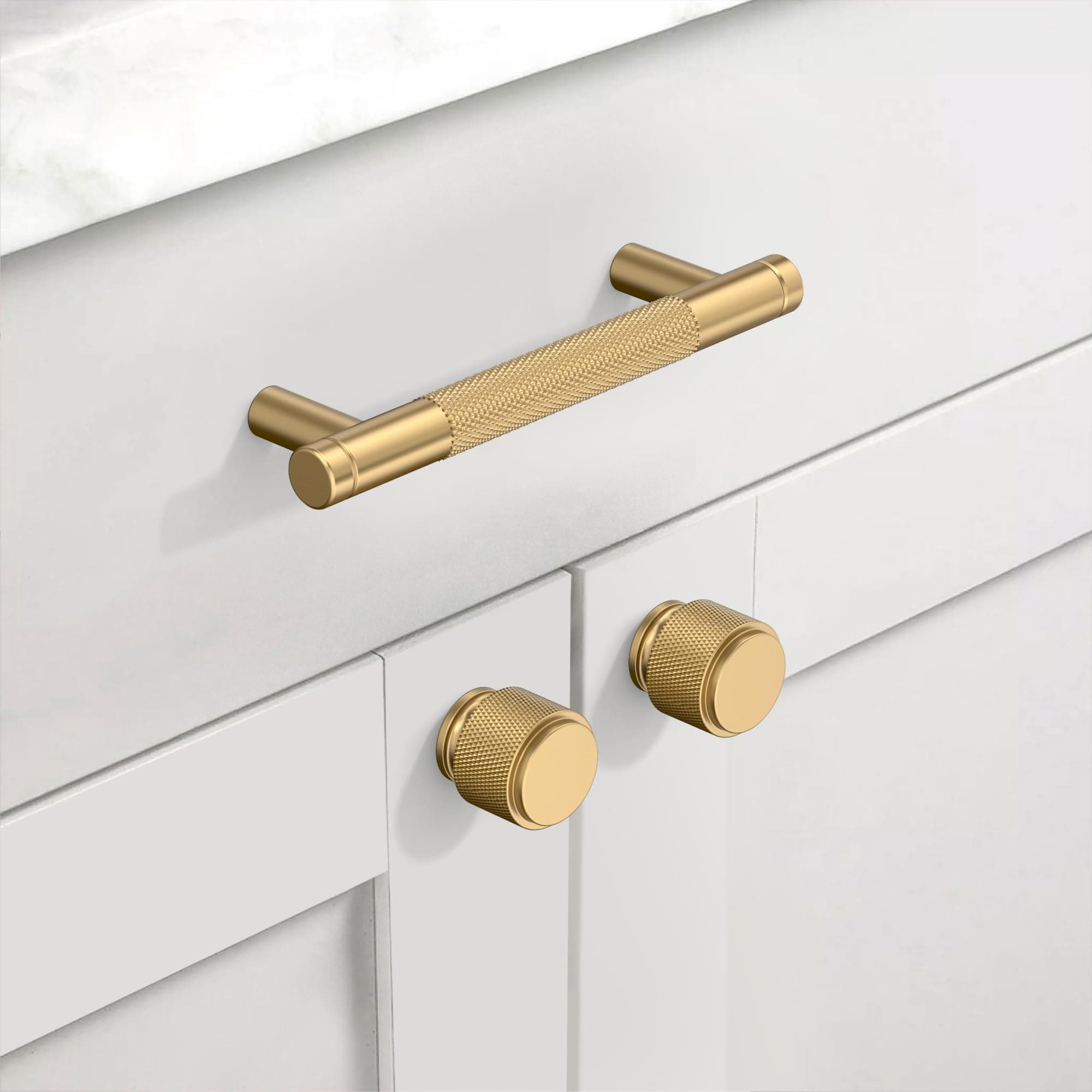 Coinkoly 10 Pack 3.75" Champagne Bronze Cabinet Pulls Kitchen Handles Champagne - Thumbnail 3