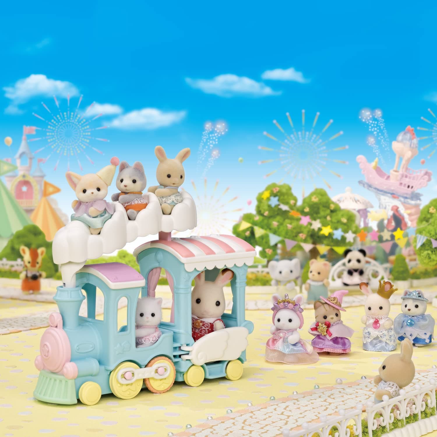 Calico Critters Floating Cloud Rainbow Train - Toy Vehicle Playset with 1 Collec - Thumbnail 6