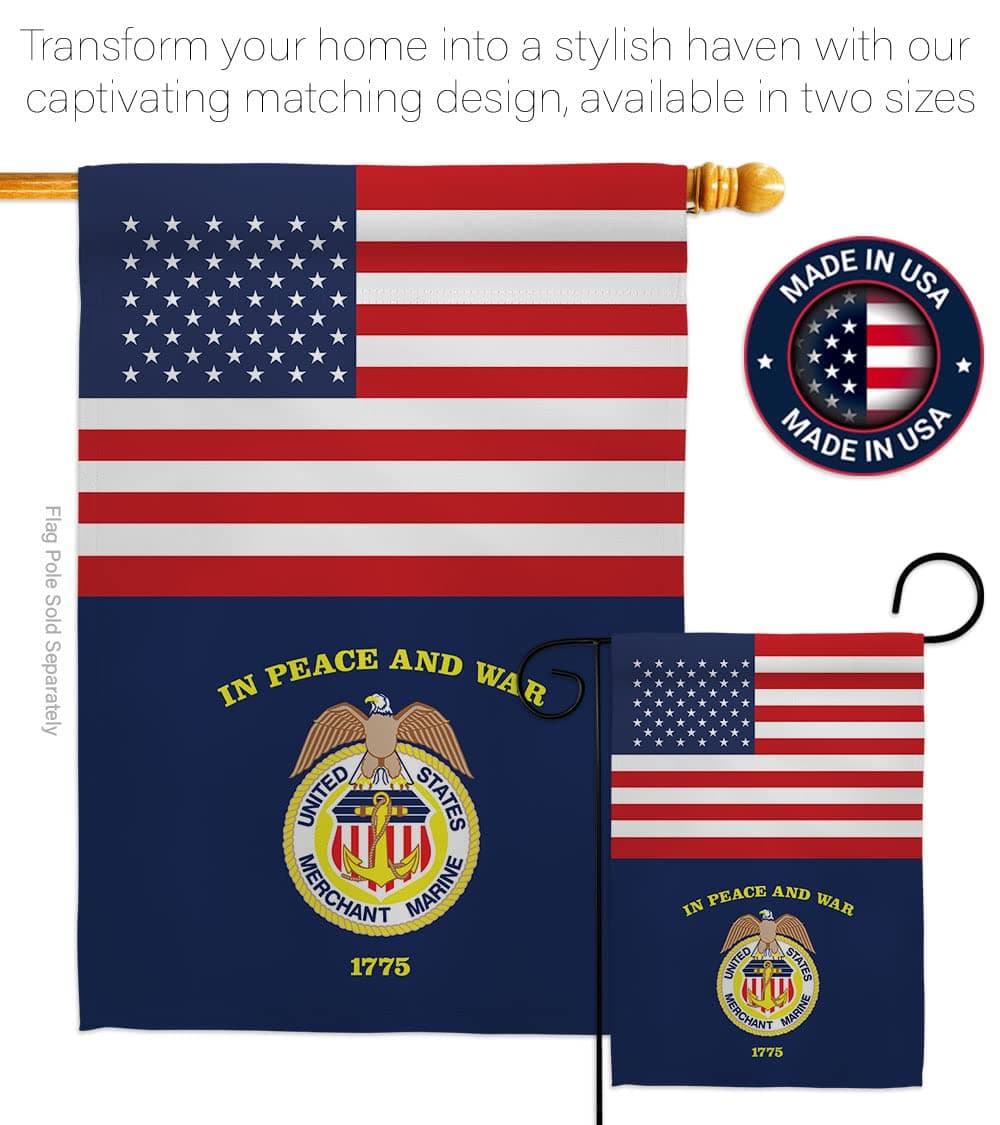 US Merchant Marine Garden Flag - Armed Forces Corps USMC Semper Fi United State - Thumbnail 4