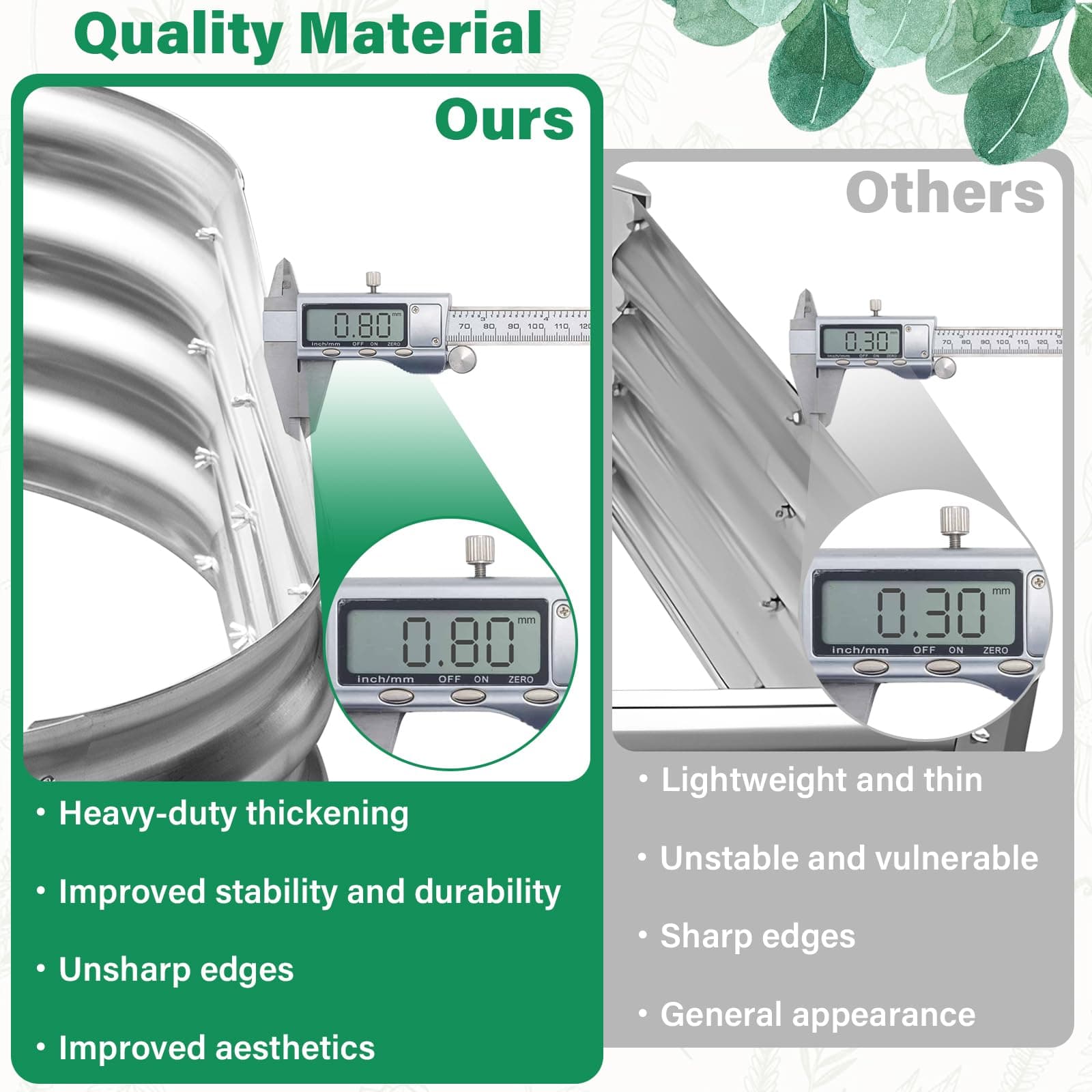 TATAANTY Galvanized Raised Garden Bed for Outdoor: 4X2X1ft Durable Metal Vegetab - Thumbnail 5