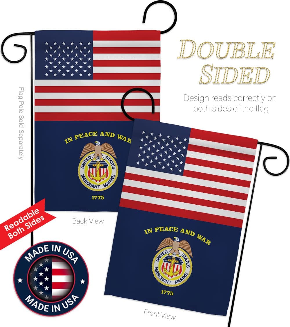 US Merchant Marine Garden Flag - Armed Forces Corps USMC Semper Fi United State - Thumbnail 3