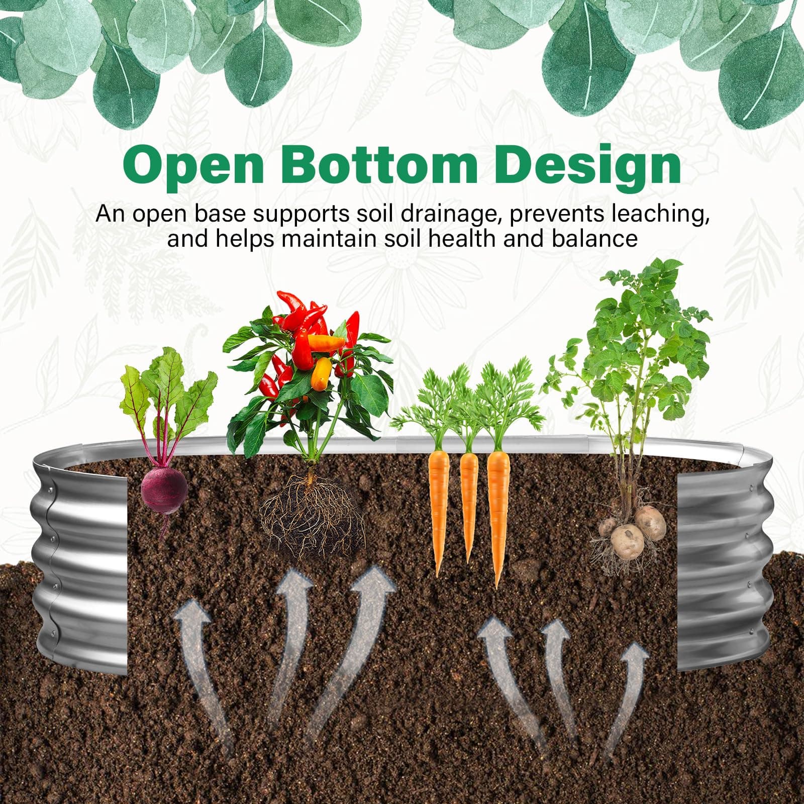 TATAANTY Galvanized Raised Garden Bed for Outdoor: 4X2X1ft Durable Metal Vegetab - Thumbnail 4