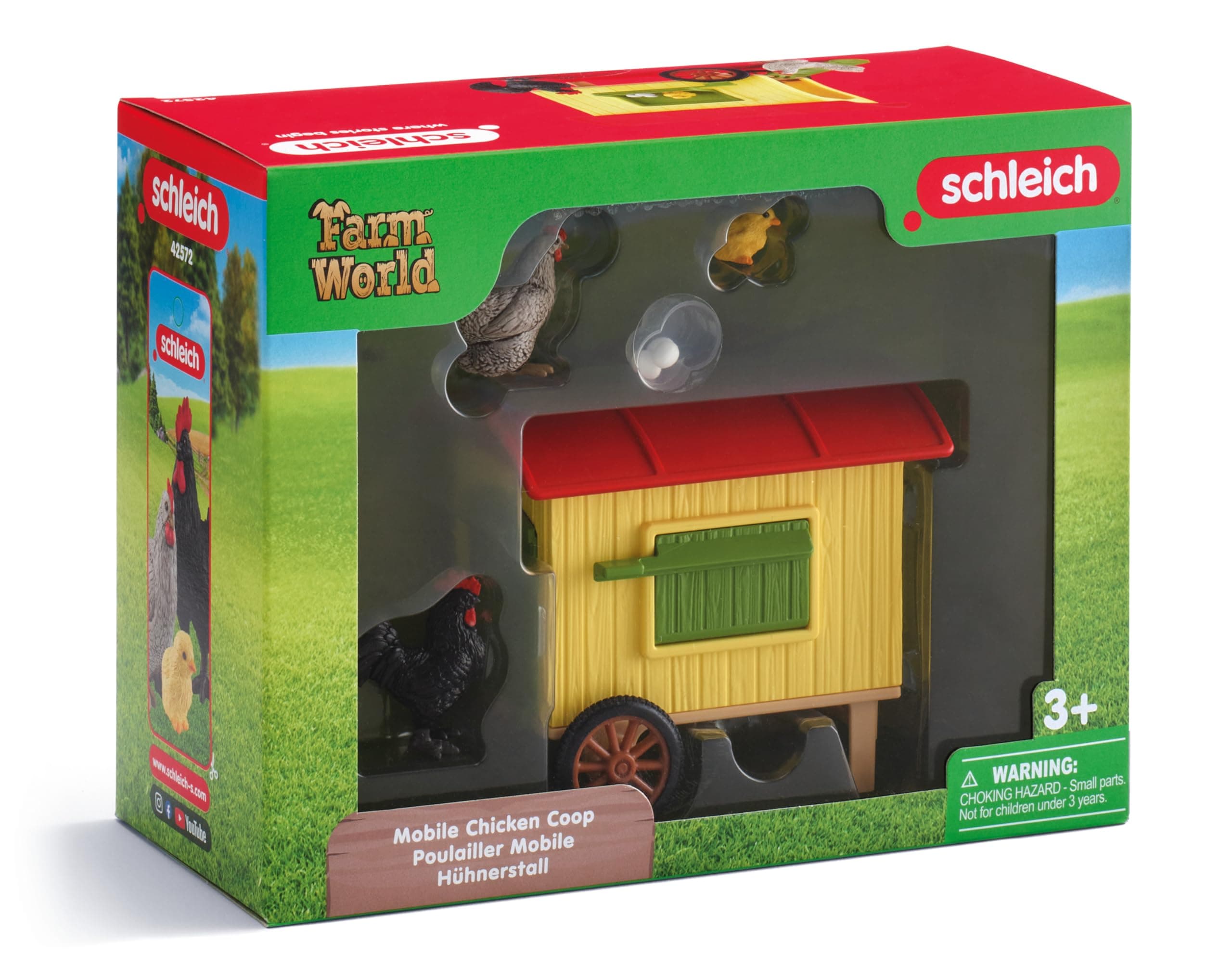 Schleich Farm World Mobile Chicken Coop Realistic Farm Animal Figurines, Farm Ad - Thumbnail 2