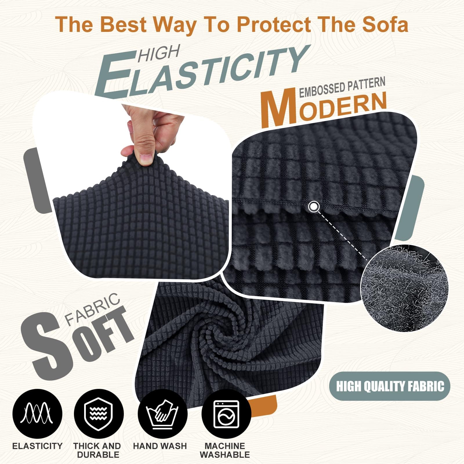 Luxshare Home Stretch Couch Cover Washable Sofa Slipcover Furniture Protector wi - Thumbnail 6