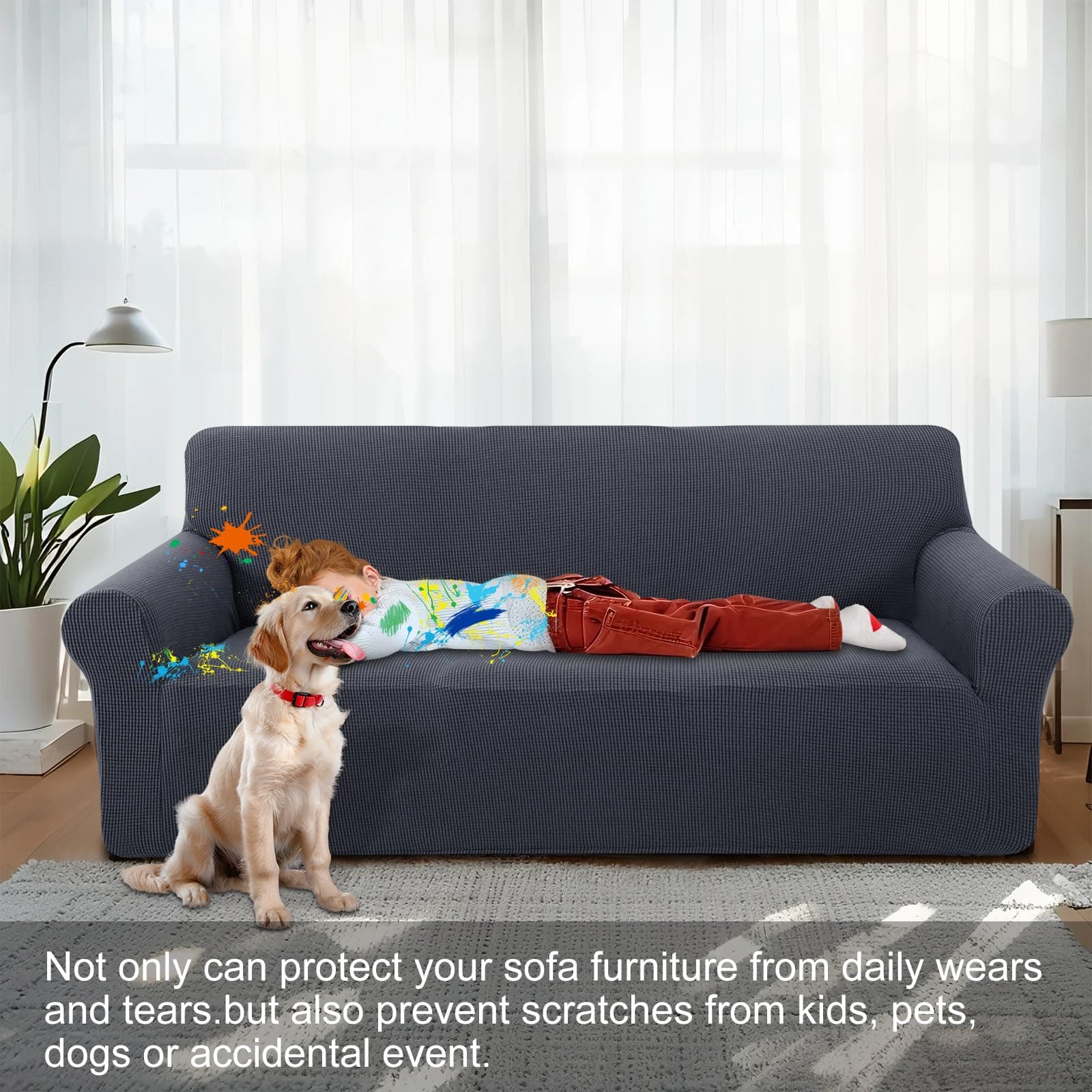 Luxshare Home Stretch Couch Cover Washable Sofa Slipcover Furniture Protector wi - Thumbnail 2