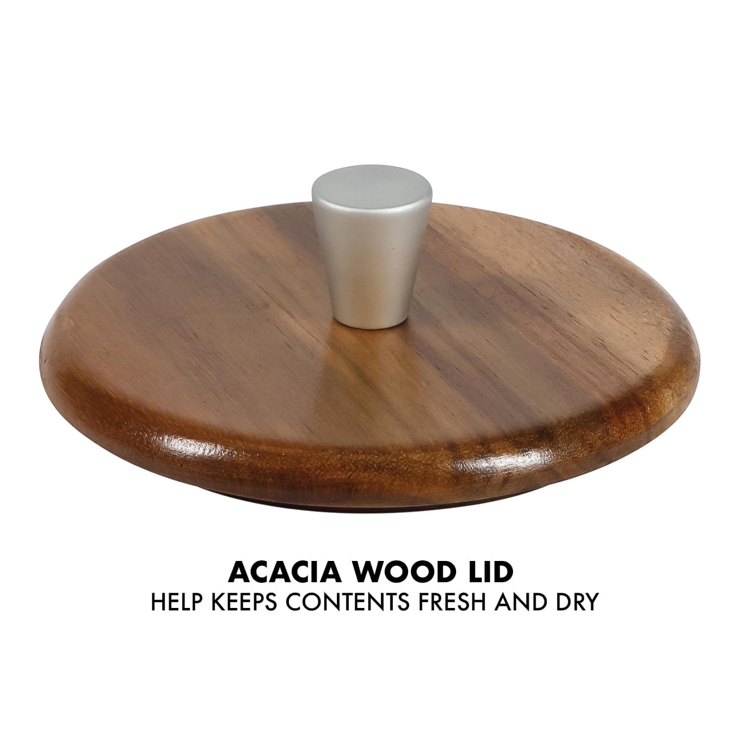 Babish Stoneware Salt Cellar with Wood Lid 4x3.5 inches - Thumbnail 6