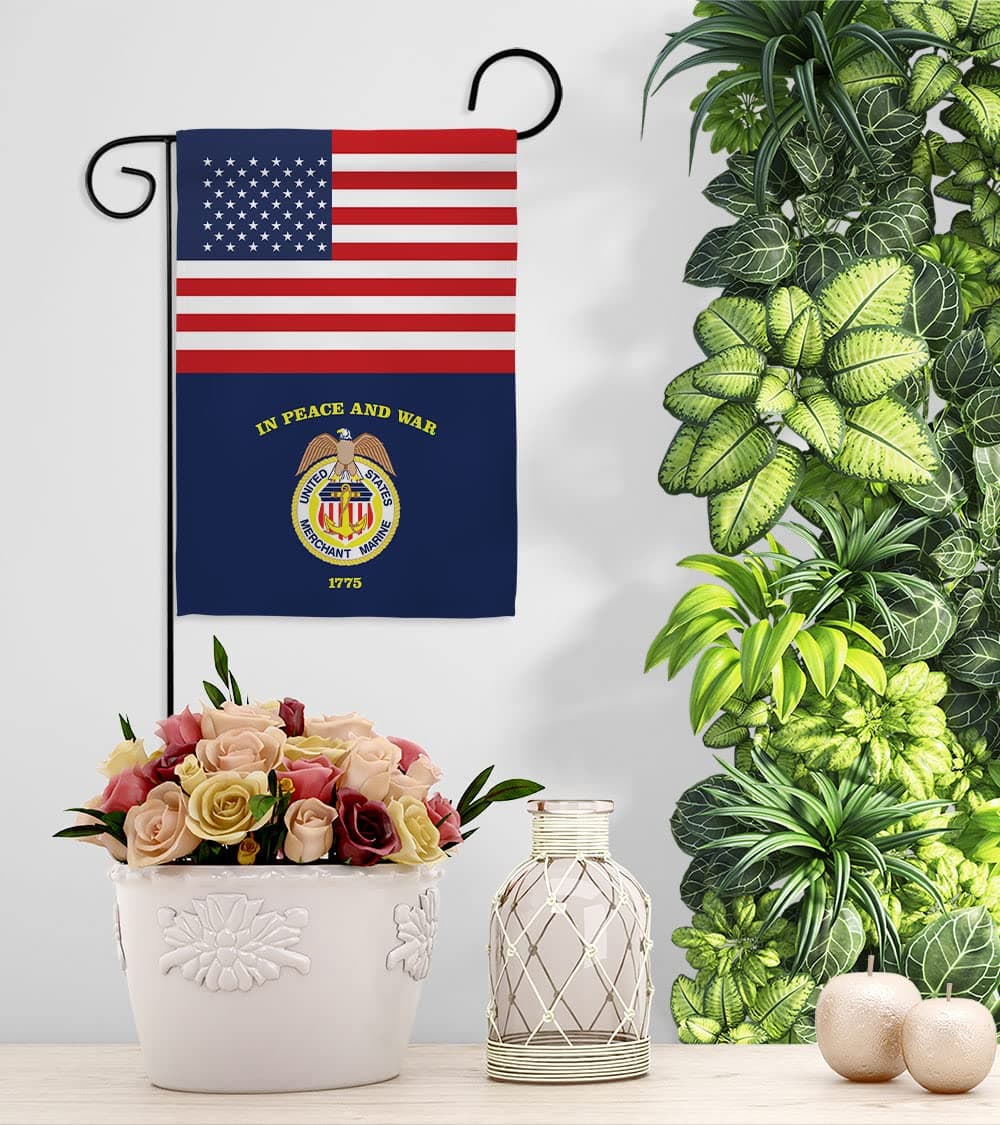 US Merchant Marine Garden Flag - Armed Forces Corps USMC Semper Fi United State - Thumbnail 9