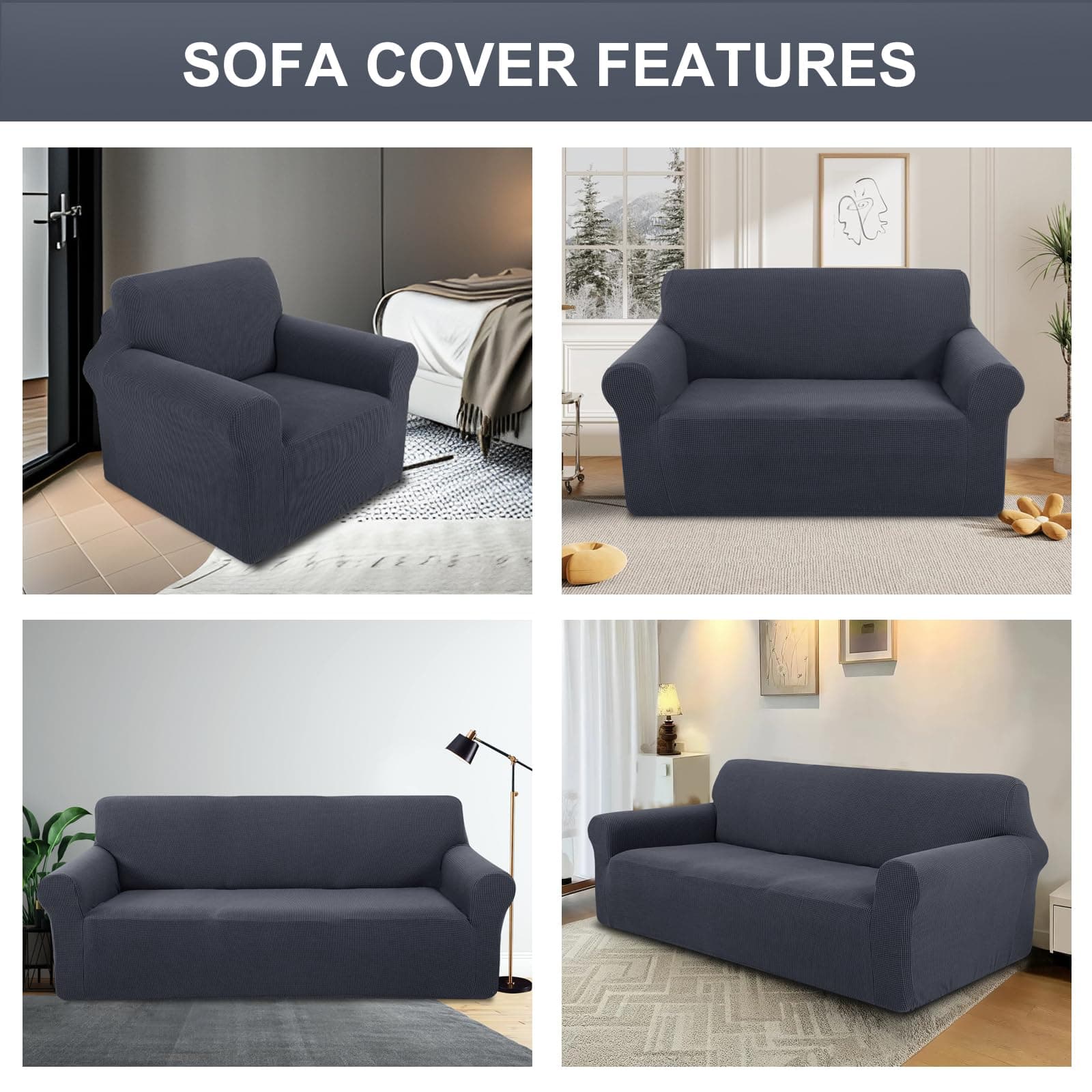 Luxshare Home Stretch Couch Cover Washable Sofa Slipcover Furniture Protector wi - Thumbnail 7