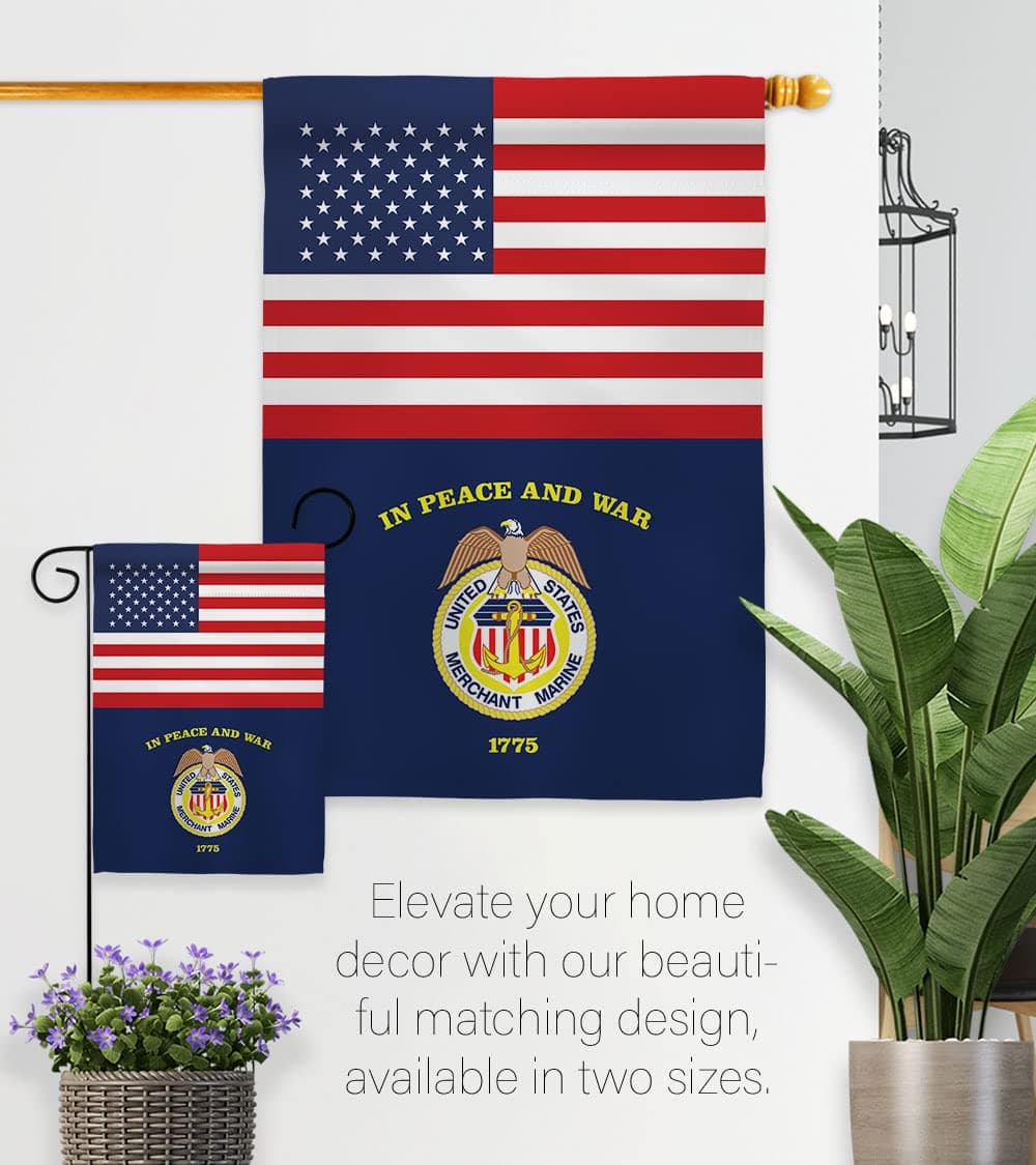 US Merchant Marine Garden Flag - Armed Forces Corps USMC Semper Fi United State - Thumbnail 8