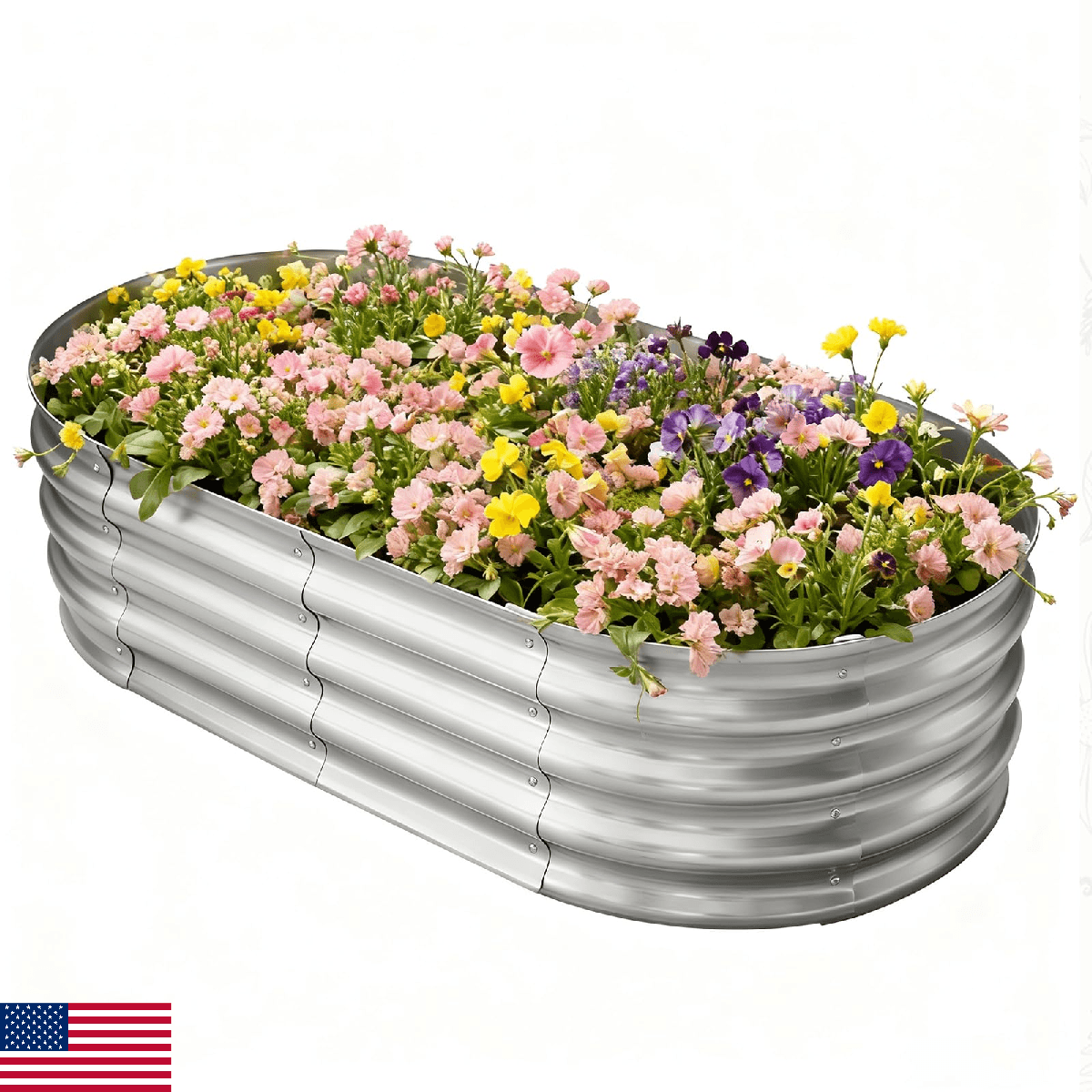 TATAANTY Galvanized Raised Garden Bed for Outdoor: 4X2X1ft Durable Metal Vegetab - Image 1