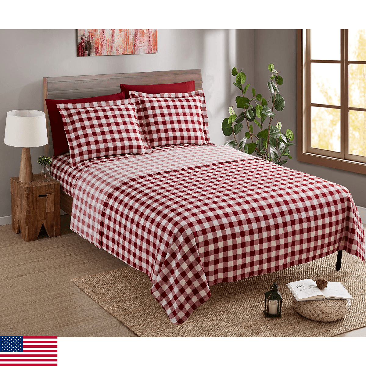 Clara Clark Bed Sheet Set with Extra Set Pillowcases, Premier 1800 Collection, W - Image 1