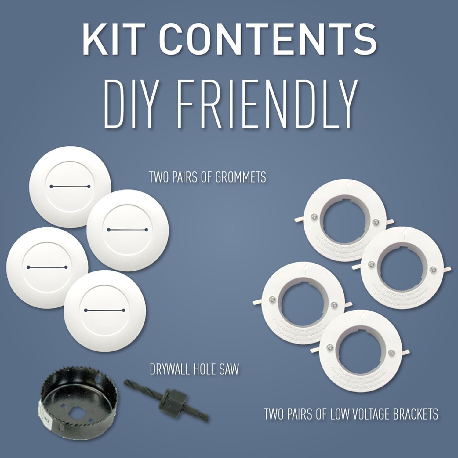 Legrand - Wiremold Cord Cover with Grommets, Wall Mount TV Cord Hider, 2 Pack CC - Thumbnail 6