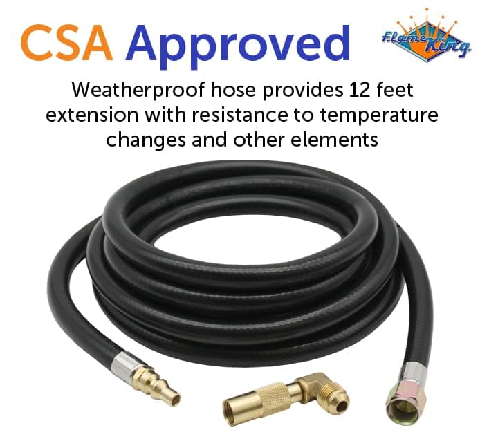 Flame King Propane 12ft RV Quick Connect Hose for Blackstone/Flame King Griddle - Thumbnail 5