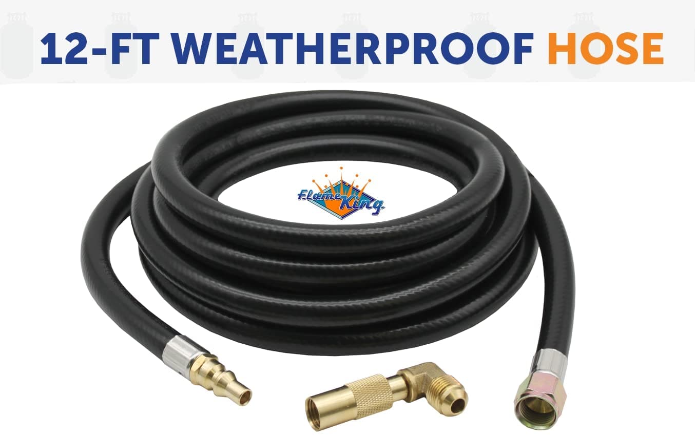 Flame King Propane 12ft RV Quick Connect Hose for Blackstone/Flame King Griddle - Thumbnail 2