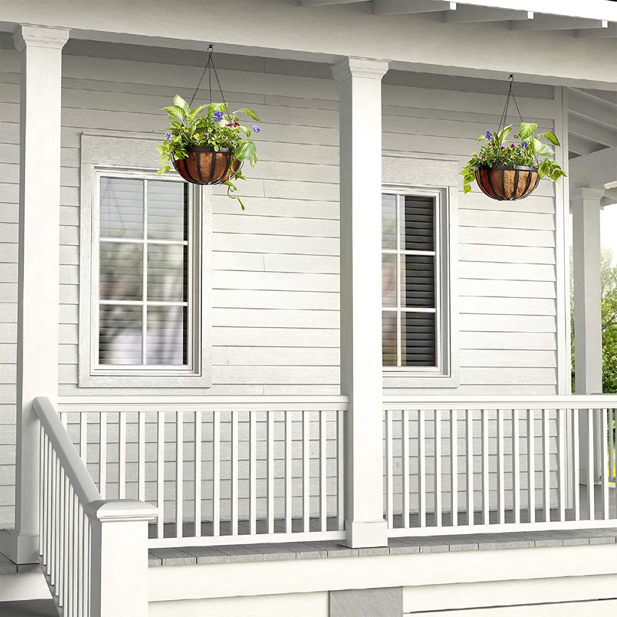 Arcadia Garden Products CB42 12" Solstice Round Hanging Basket, Black - Thumbnail 3