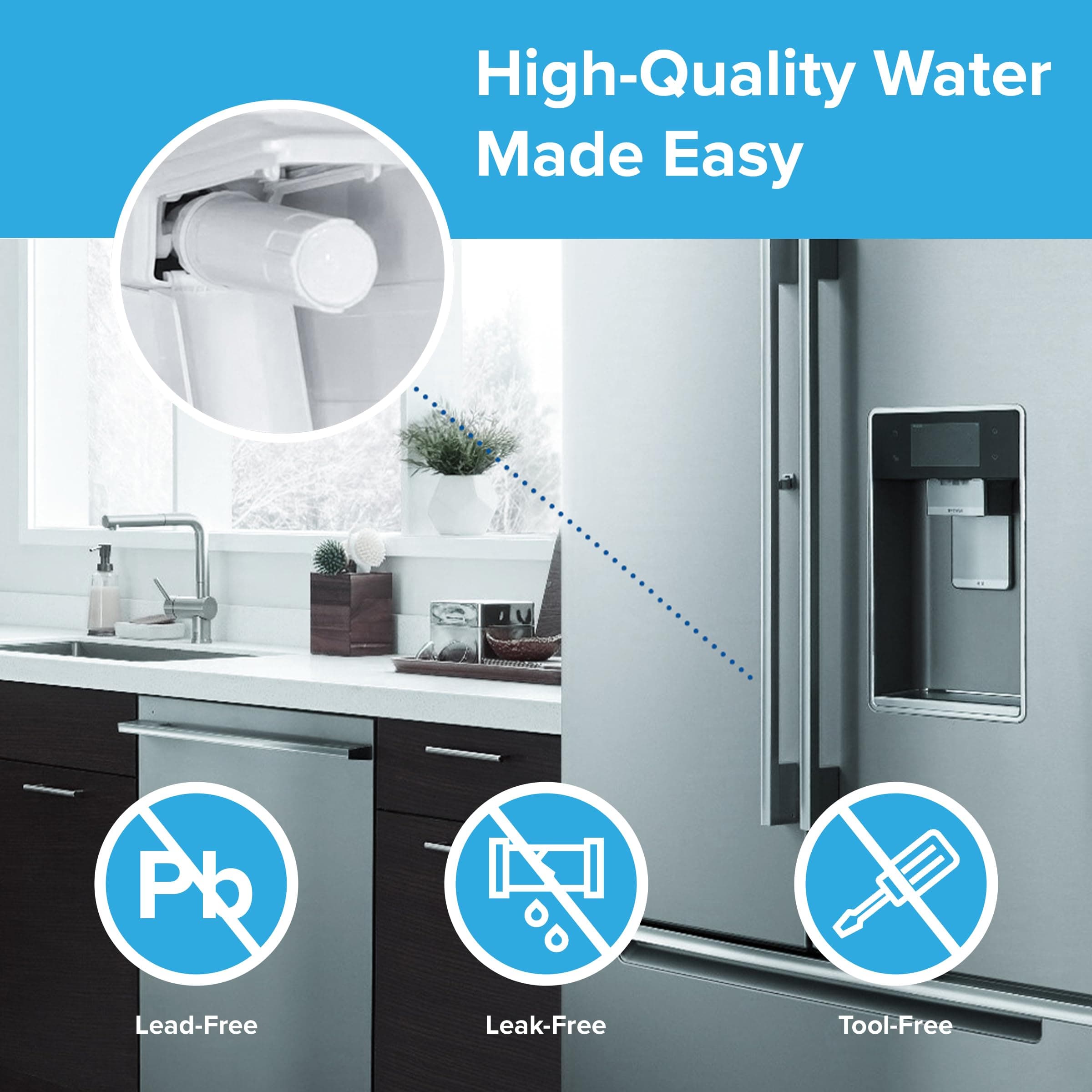 Brio LT800P & ADQ73613401 Water Filter Replacement for LG LT800p, ADQ73613402, A - Thumbnail 8