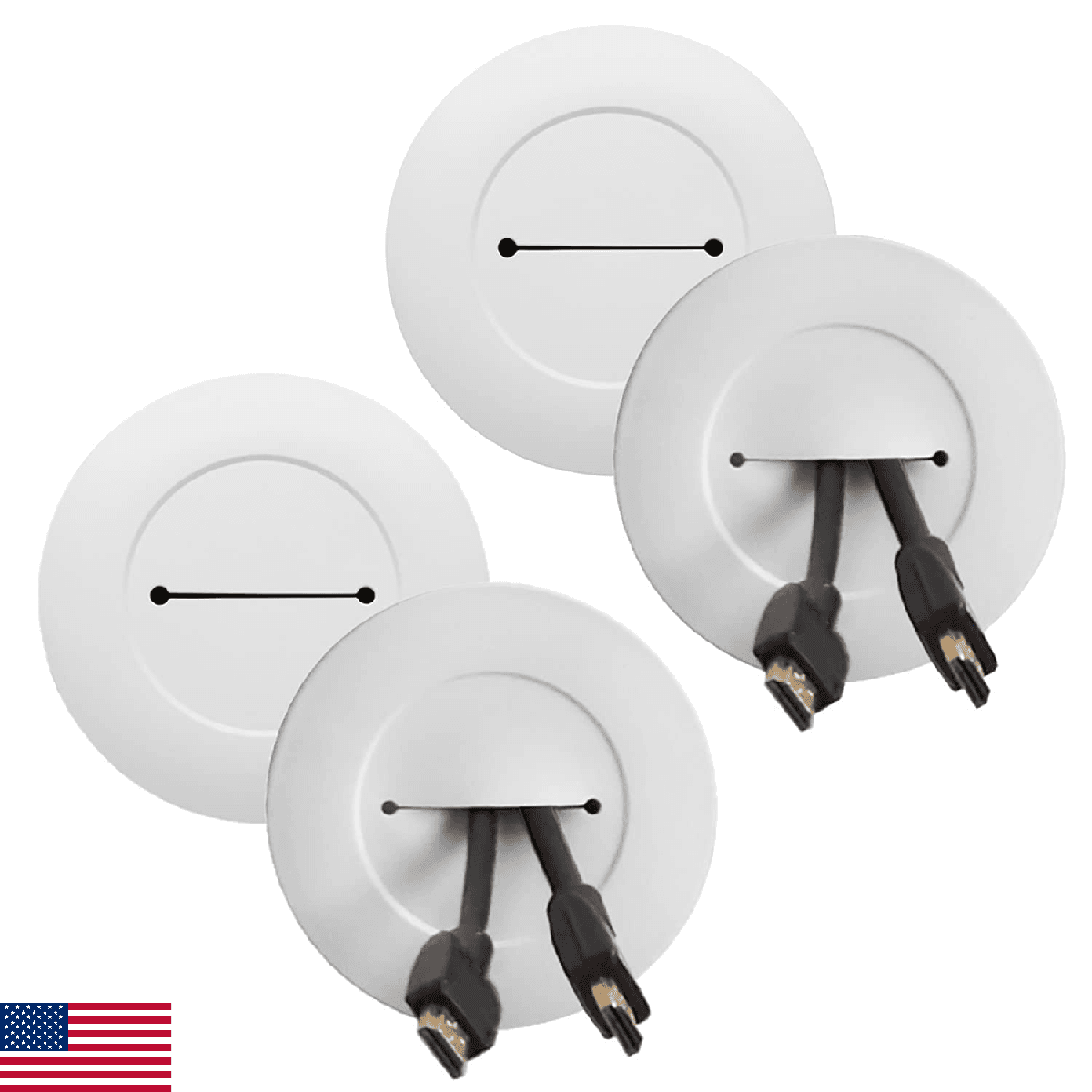 Legrand - Wiremold Cord Cover with Grommets, Wall Mount TV Cord Hider, 2 Pack CC - Image 1