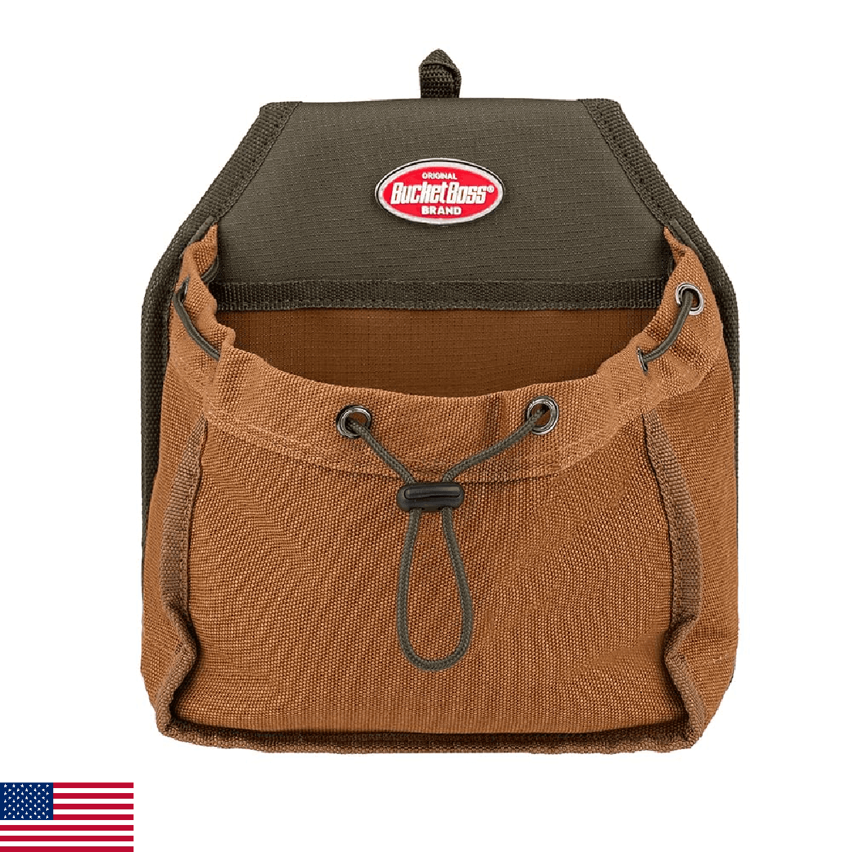 Bucket Boss Parachute Pouch with Speed Square Pocket and Flap Fit in Brown, 5413 - Image 1