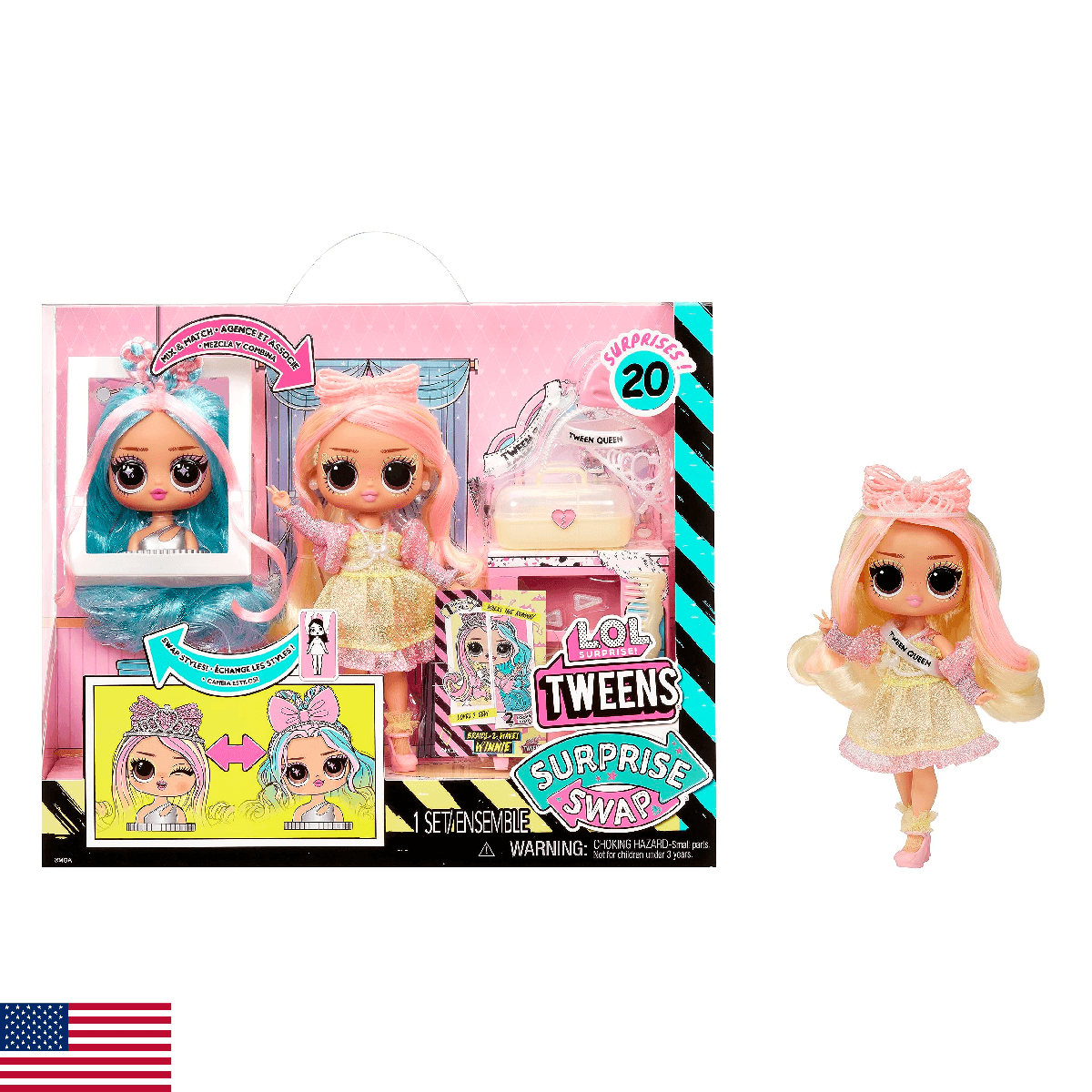 L.O.L. Surprise! Tweens Surprise Swap Braids-2-Waves Winnie Fashion Doll with 20 - Image 1