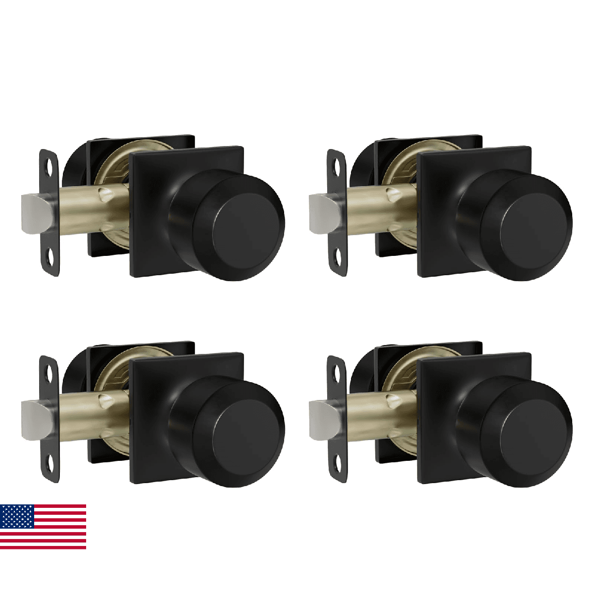 Goldenwarm Matte Black Closet Door Knobs, Passage Door Knobs, Black Door Knob In - Image 1