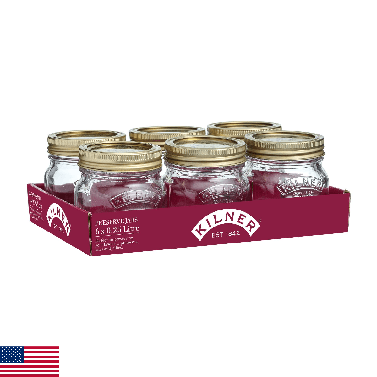 Kilner® Tray of 6 0.25 Litre Preserve Jars - Image 1