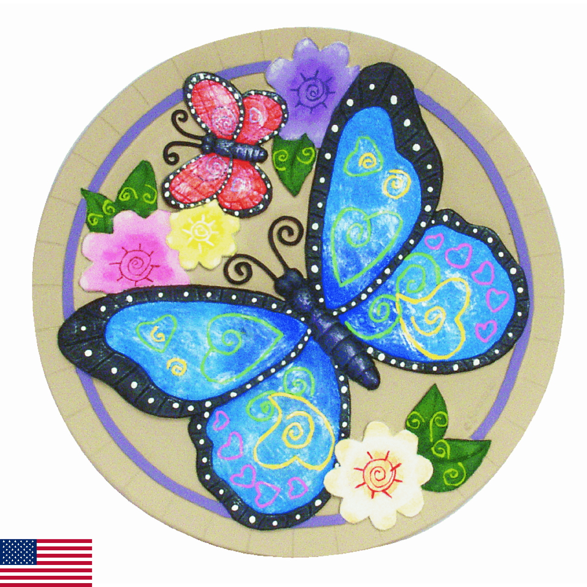 Spoontiques - Garden Décor - Butterfly Stepping Stone - Decorative Stone for Gar - Image 1