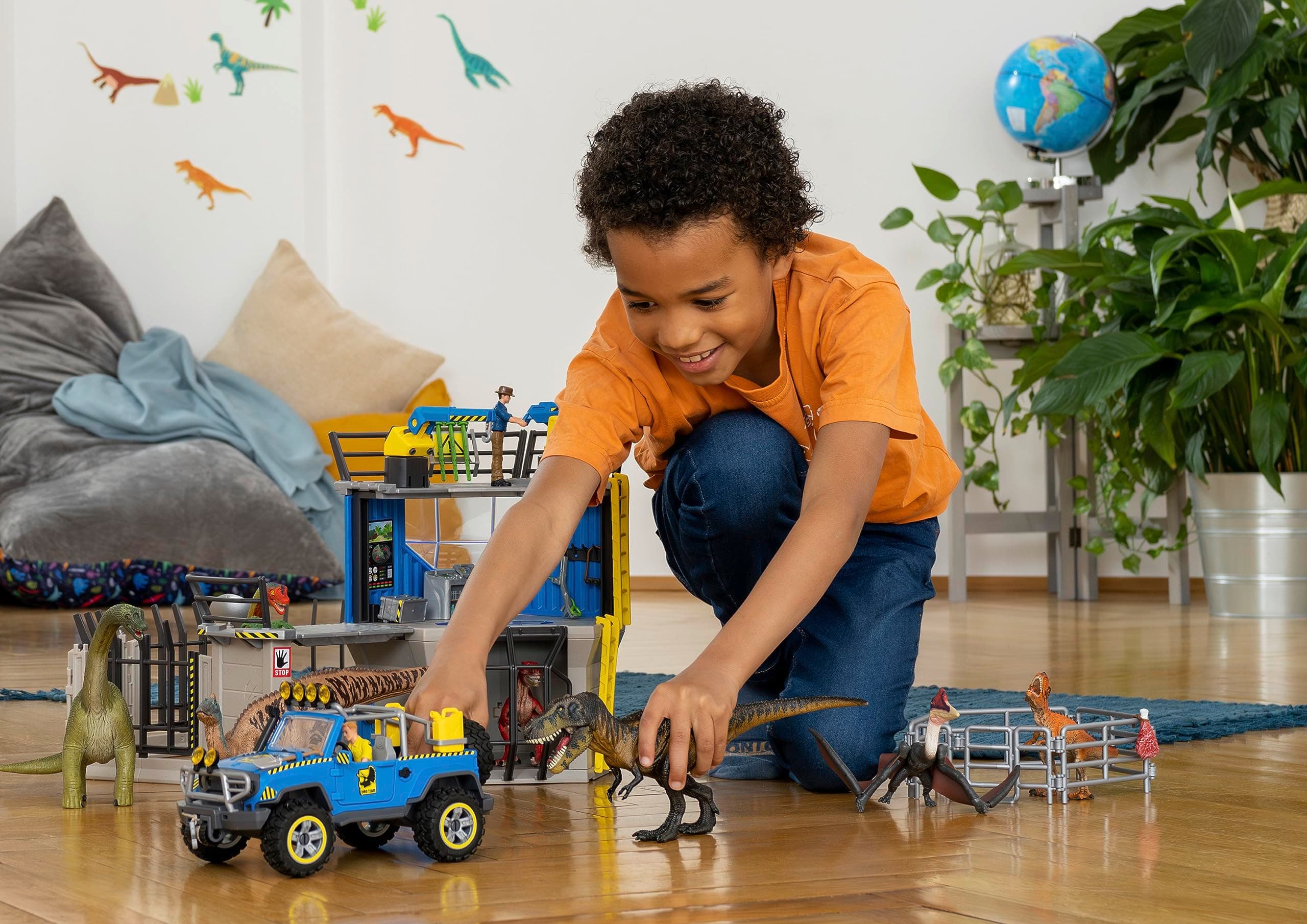 Schleich Dinosaur - 15PC Dinosaur Toy Truck & Outpost Playset - Includes Realist - Thumbnail 3