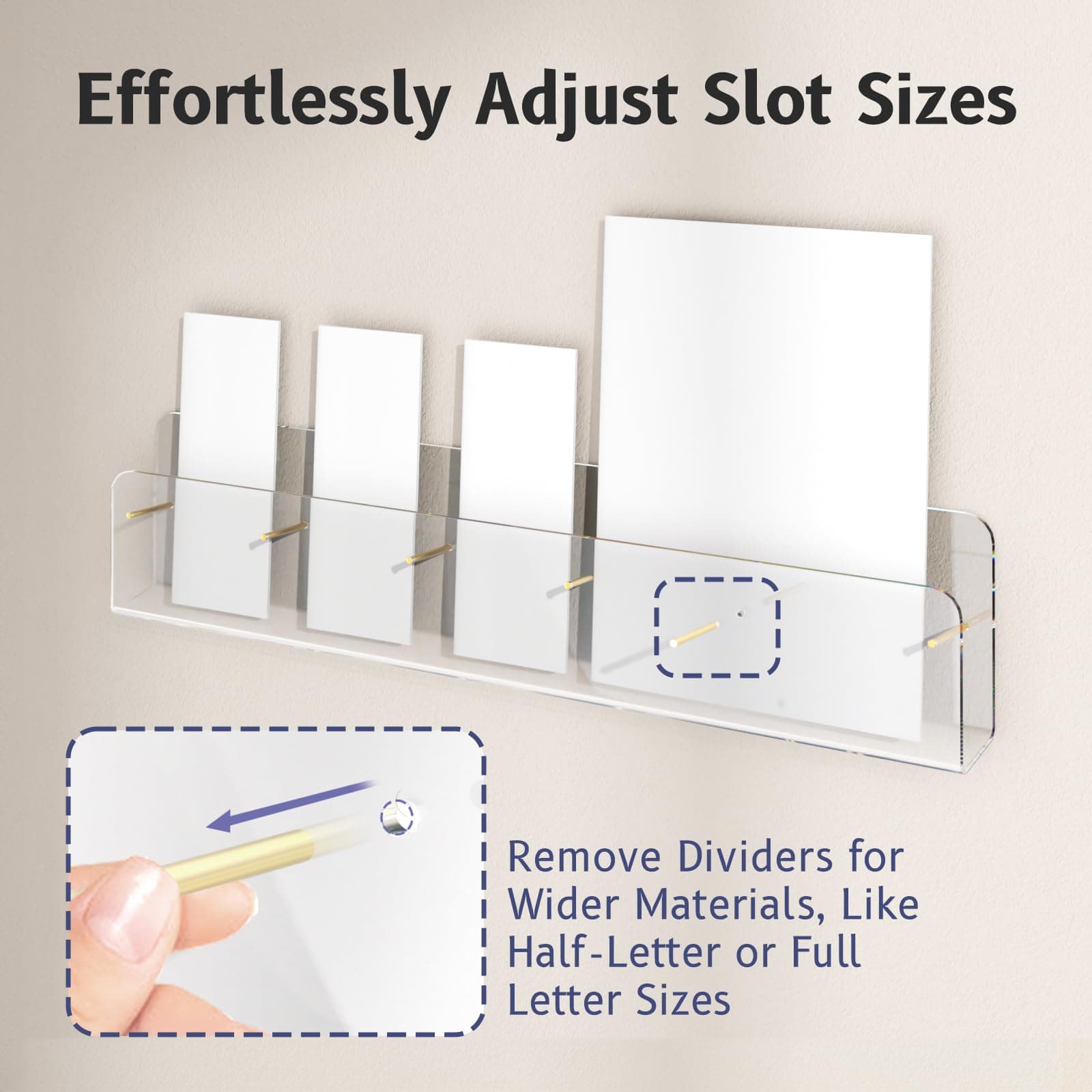 HIIMIEI Brochure Holder Wall Mount, 2-Pack Acrylic Modular Flyer, Pamphlet Displ - Thumbnail 4