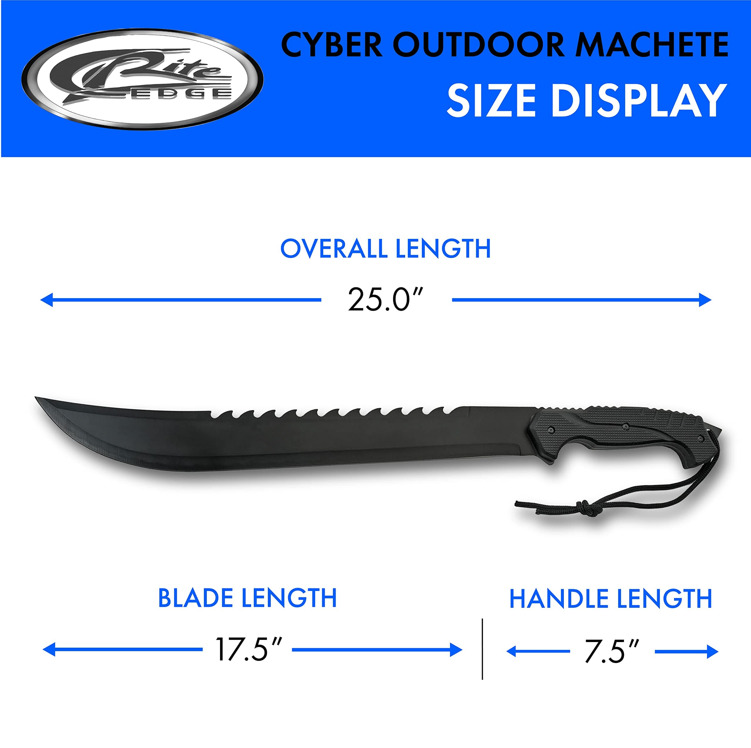 SZCO Supplies 25" Full-Tang Saw Back Machete with Nylon Sheath – Tactical Surviv - Thumbnail 3