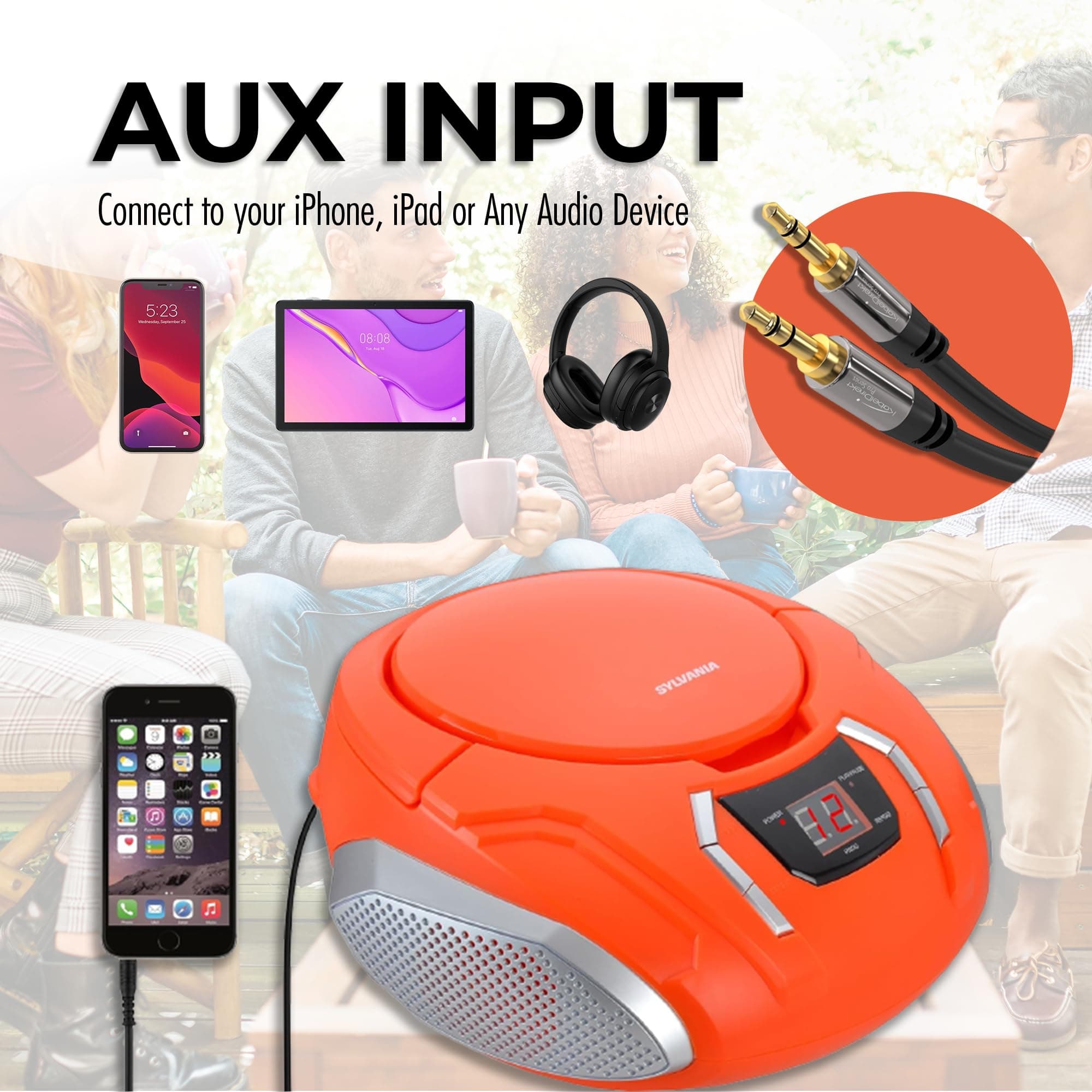 PROSCAN ELITE Portable CD Player Boombox with AM/FM Radio + Built in Speakers + - Thumbnail 5