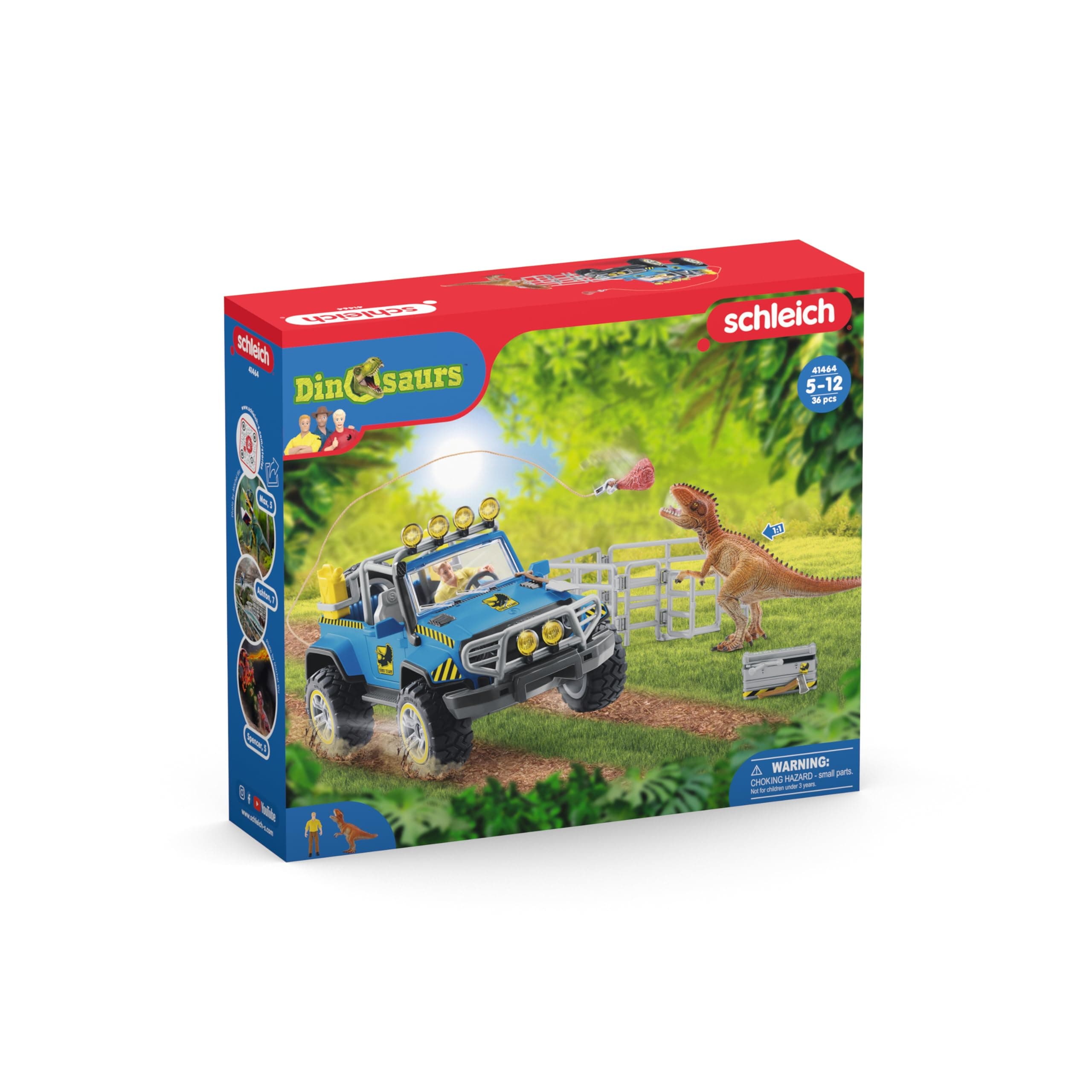 Schleich Dinosaur - 15PC Dinosaur Toy Truck & Outpost Playset - Includes Realist - Thumbnail 9