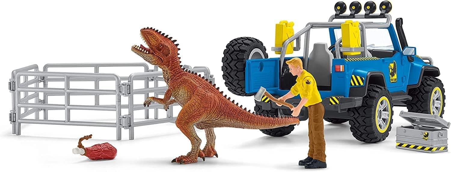 Schleich Dinosaur - 15PC Dinosaur Toy Truck & Outpost Playset - Includes Realist - Thumbnail 7