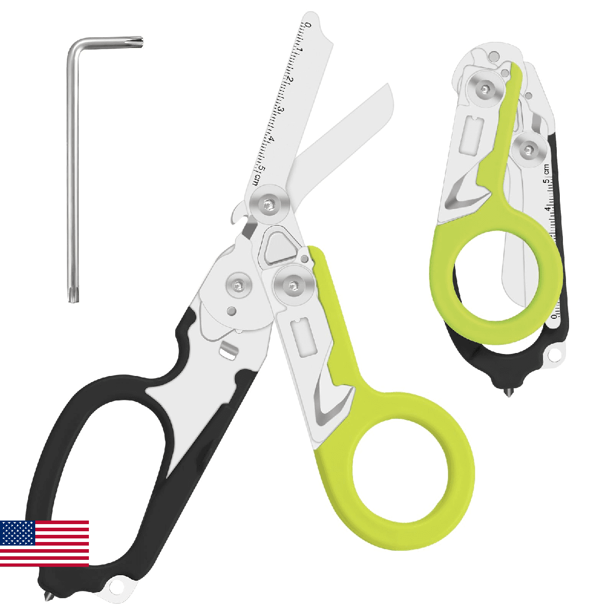 Lemasa 6 in 1 Multifunctional Combination Tool, Folding Retractable Emergency Sh - Image 1