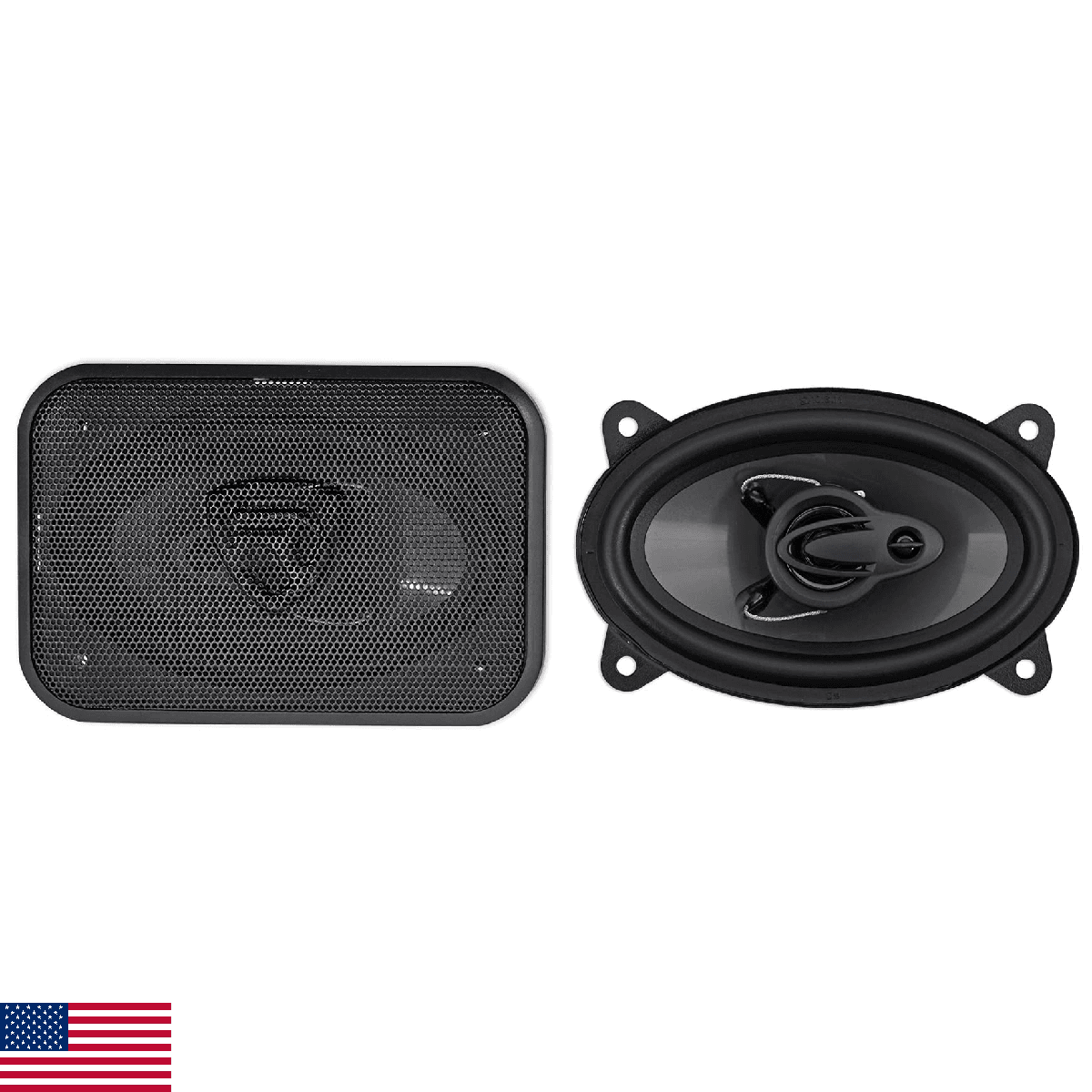 Pair Rockville RV46.3A 4x6" 3-Way Car Speakers 500 Watts/70 Watts RMS CEA Rated - Image 1