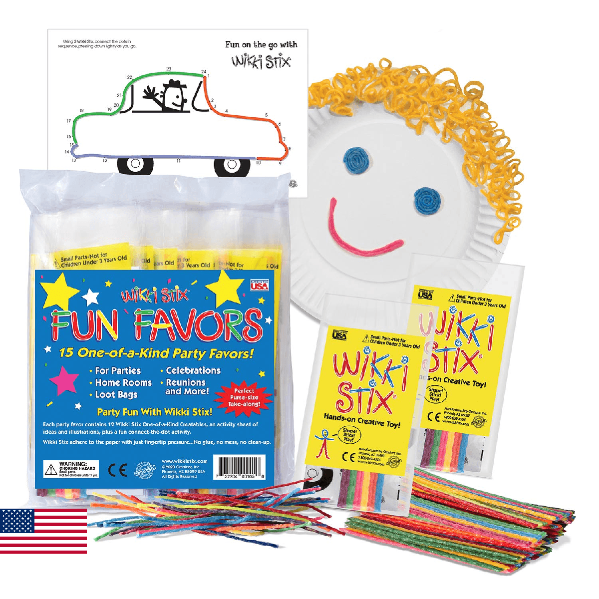 WikkiStix Party Favor Pak – Made in USA | 15 Mini Play Paks, Each with 12 Neon W - Image 1