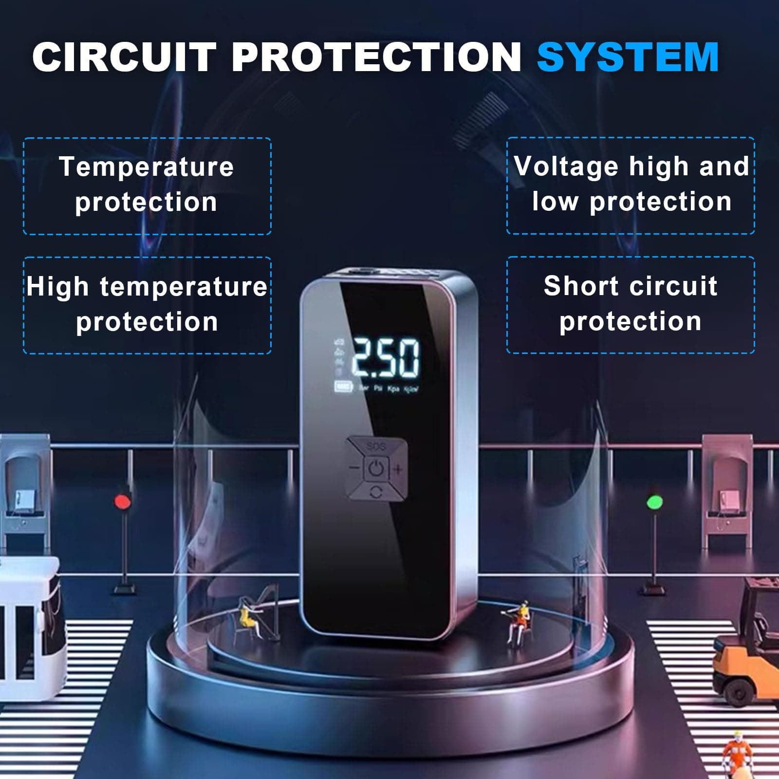 Tire Inflator Portable Air Compressor with Digitally Display Pressure Gauge 2000 - Thumbnail 5