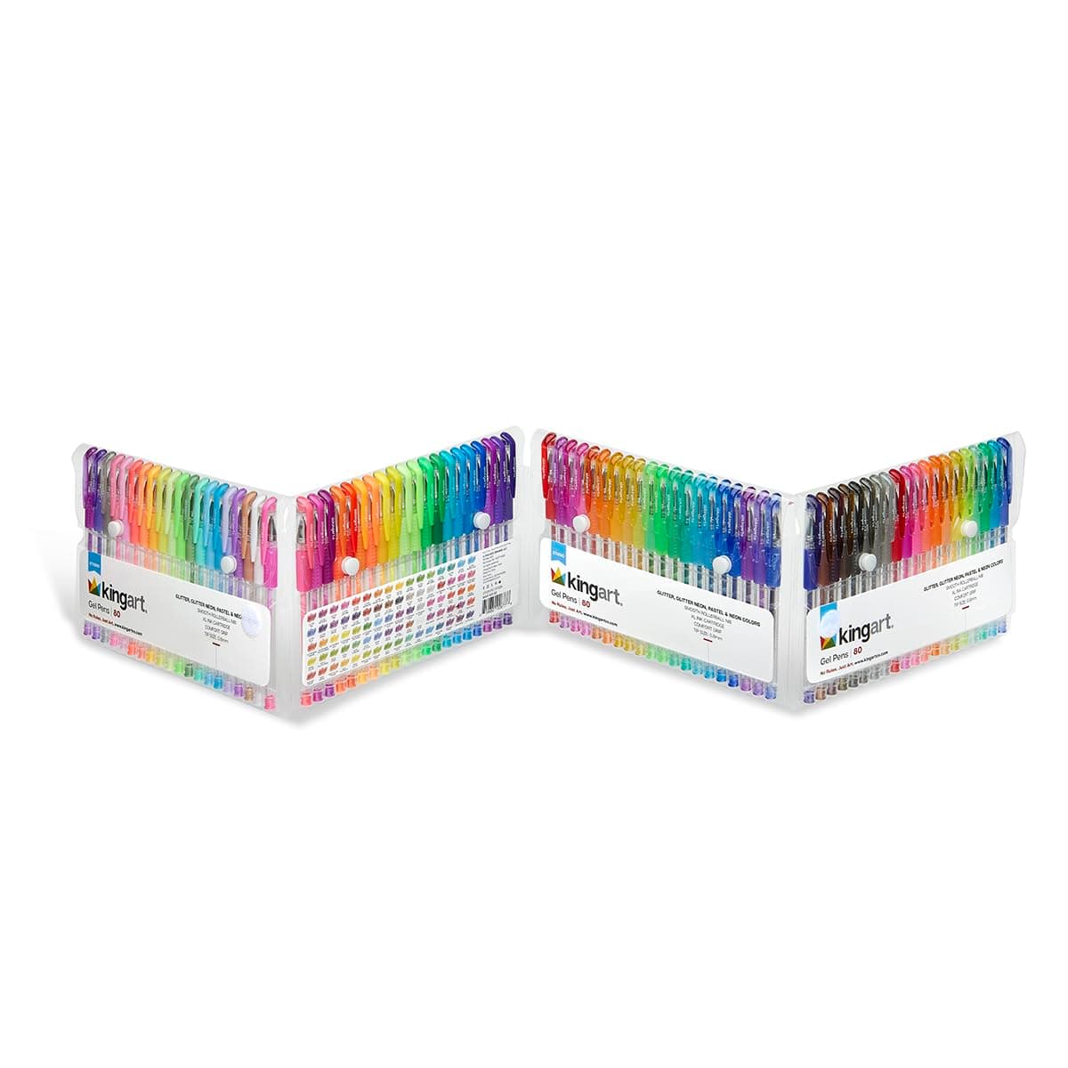 KINGART GLITTER Rollerball GEL PENS, 80 Sparkling Colors with Soft-Grip Comfort, - Thumbnail 6