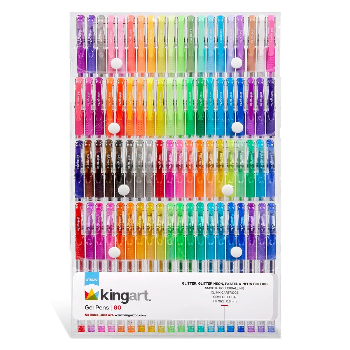 KINGART GLITTER Rollerball GEL PENS, 80 Sparkling Colors with Soft-Grip Comfort, - Thumbnail 10