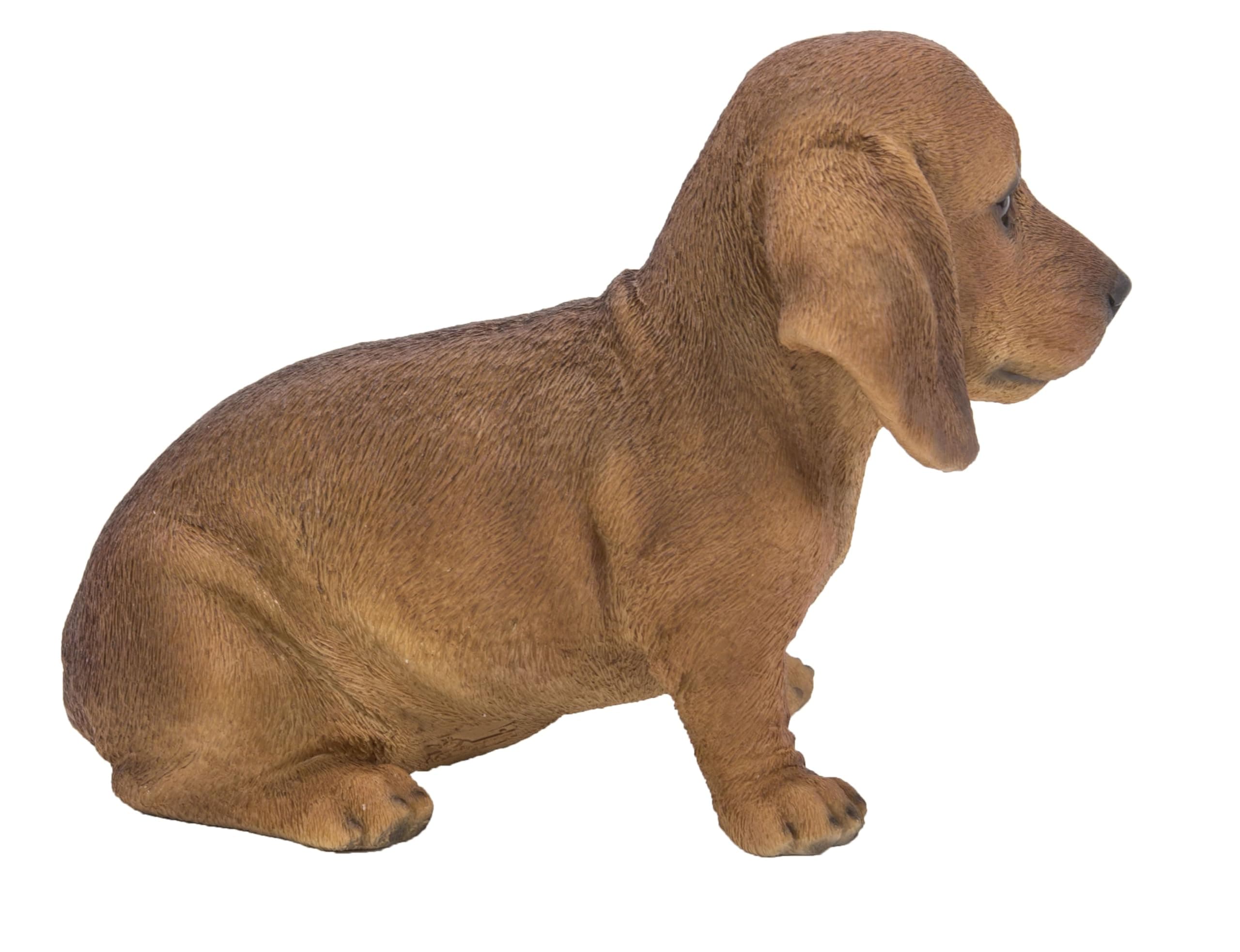 Brown Dachshund Sitting Statue - Thumbnail 6