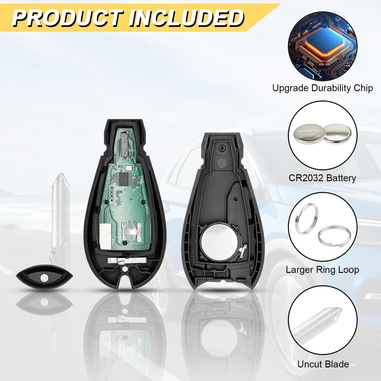 Vurkcy Key Fob Replacement for 2008-2014 Dodge Challenger/ 08-13 Charger & Grand - Thumbnail 5
