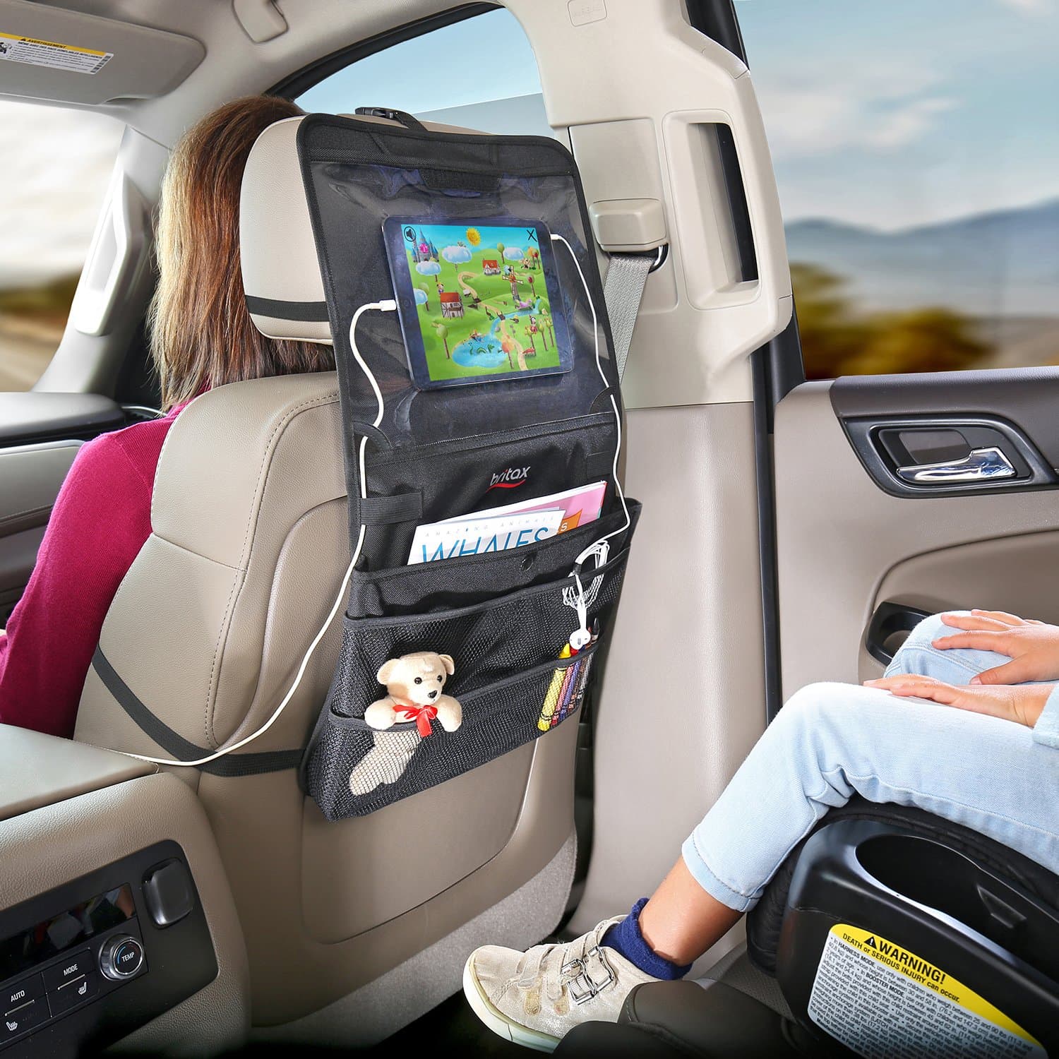Britax View-N-Go Backseat Car Organizer with Tablet Holder | Crash Tested + Wate - Thumbnail 4