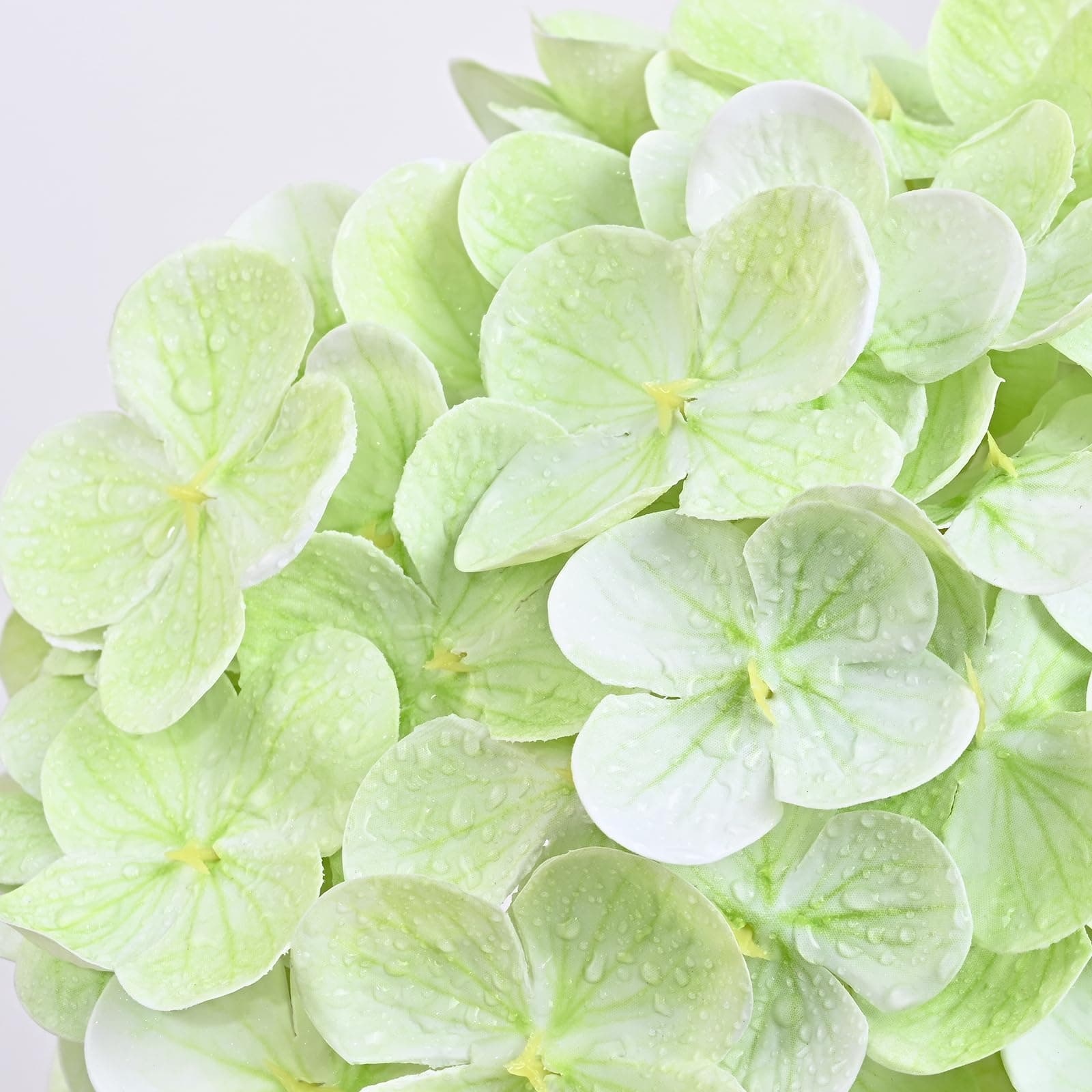 8 Pcs Light Green Hydrangea Artificial Flowers, Latex Real Touch Hydrangea Flowe - Thumbnail 2