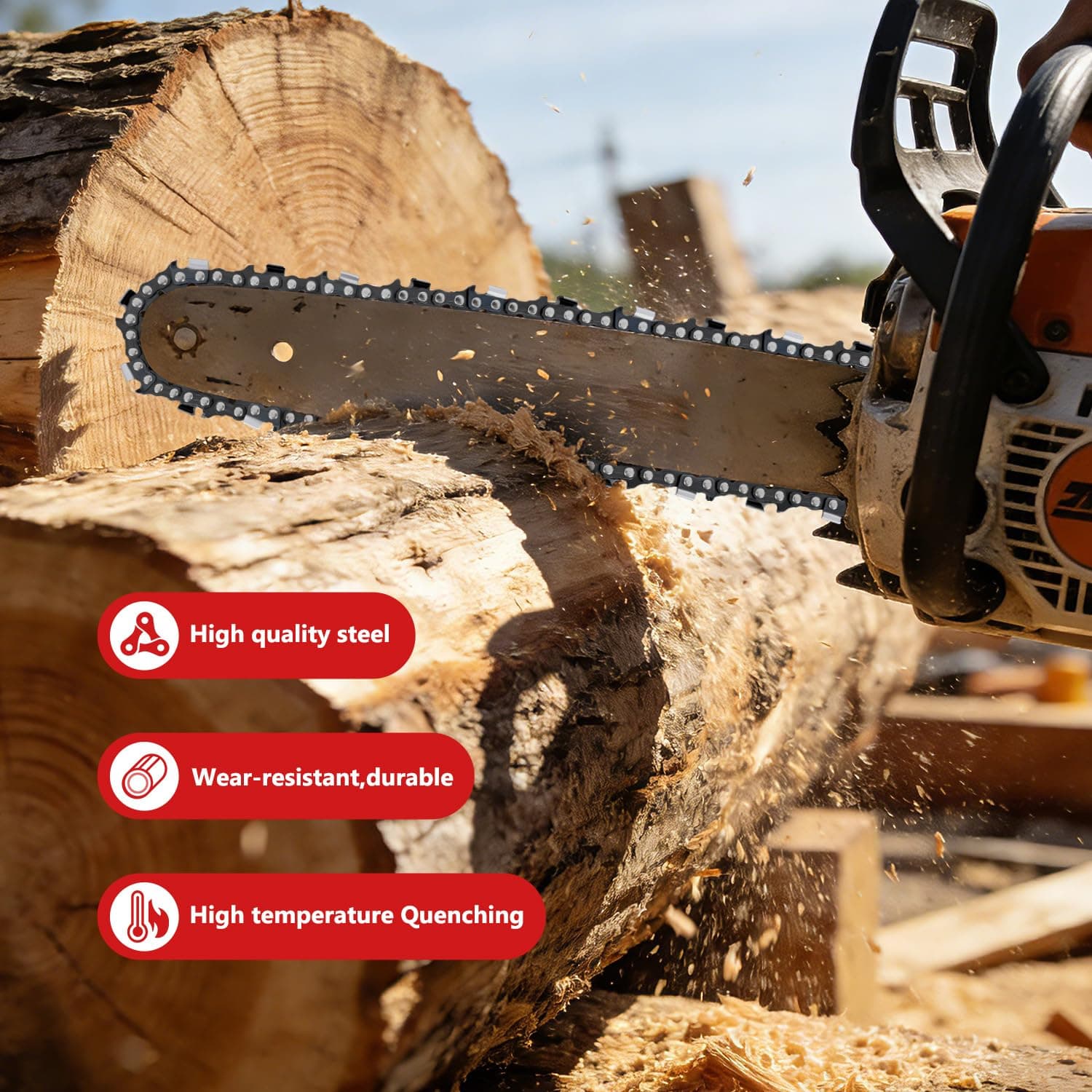 Yesker 1-Pack 18 Inch Chainsaw Chain, .325" Pitch, .050" Gauge, 72 Drive Links, - Thumbnail 6