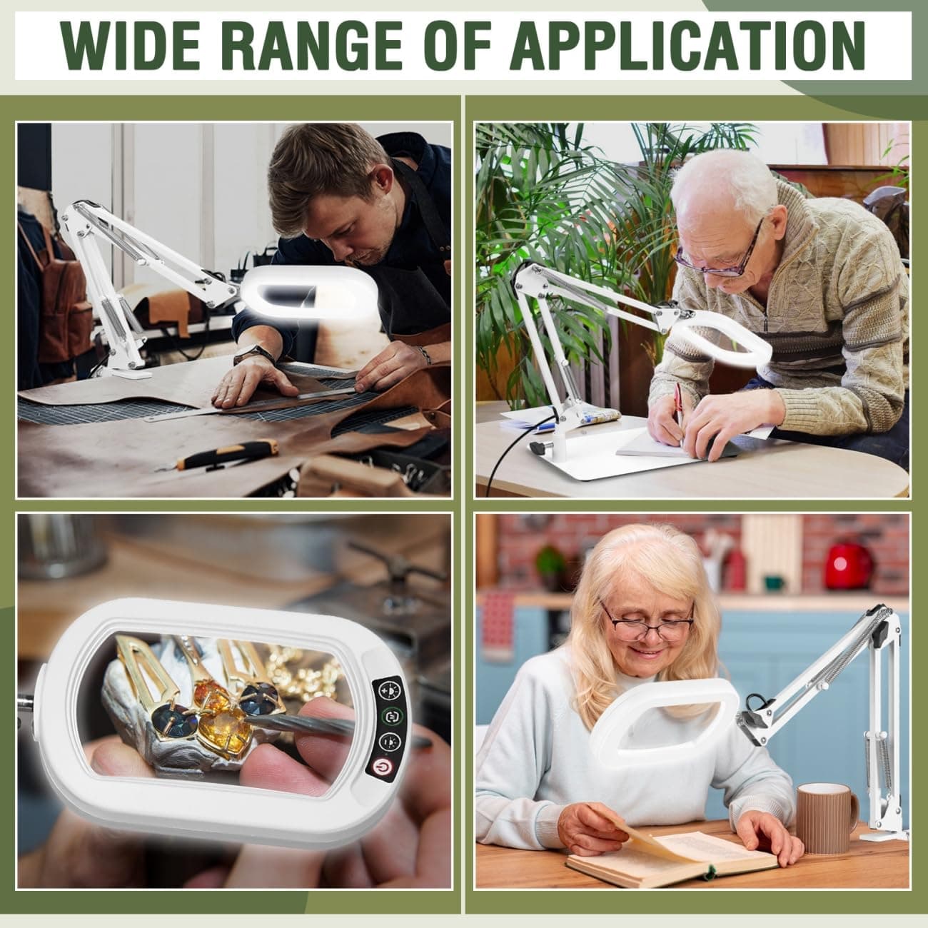 Veemagni 10X Rectangle Magnifying Glass with Light and Stand, 5 Color Modes Step - Thumbnail 7