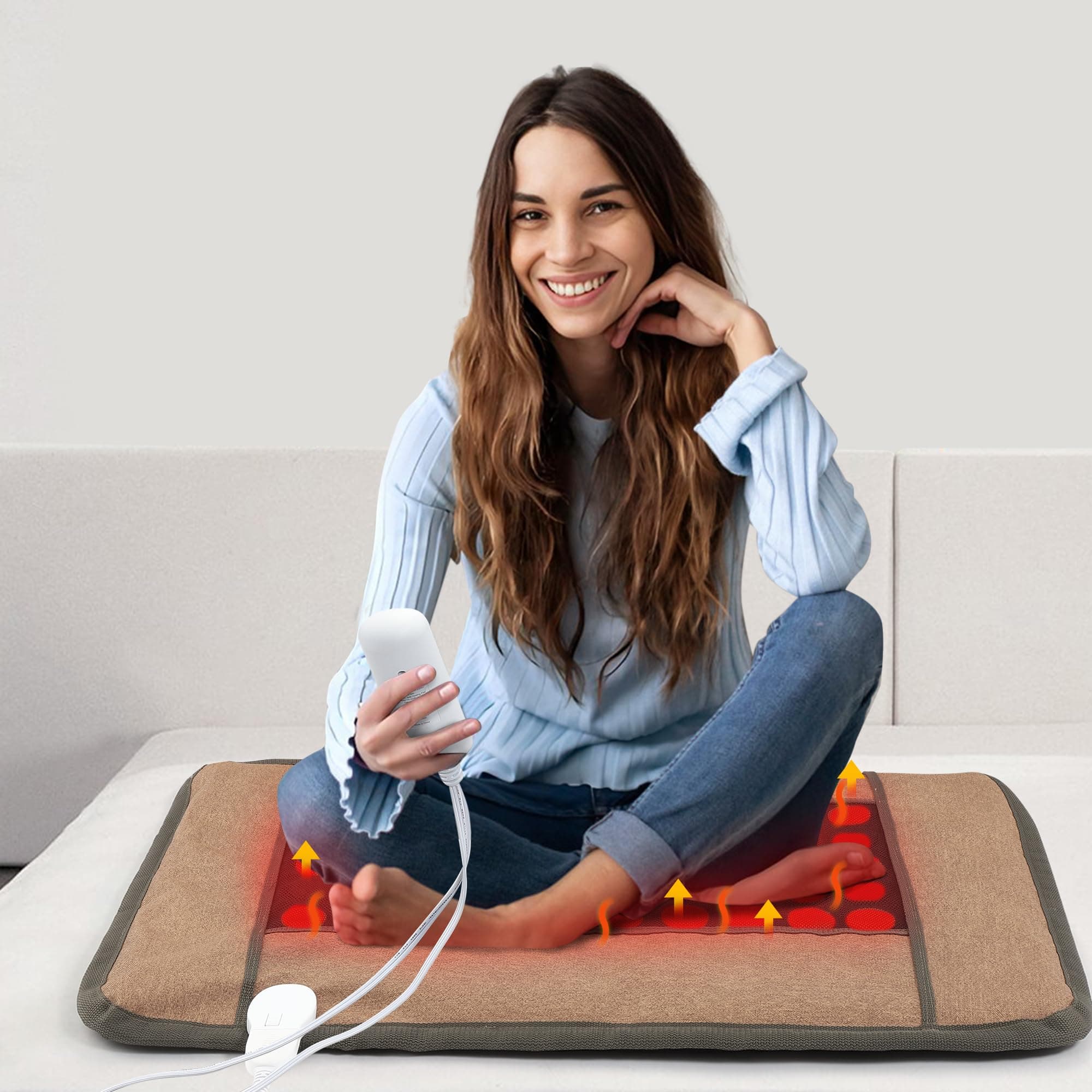 Far Infrared Heating Pads for Back Pain Relief, Natural Jade and Tourmaline Heat - Thumbnail 9